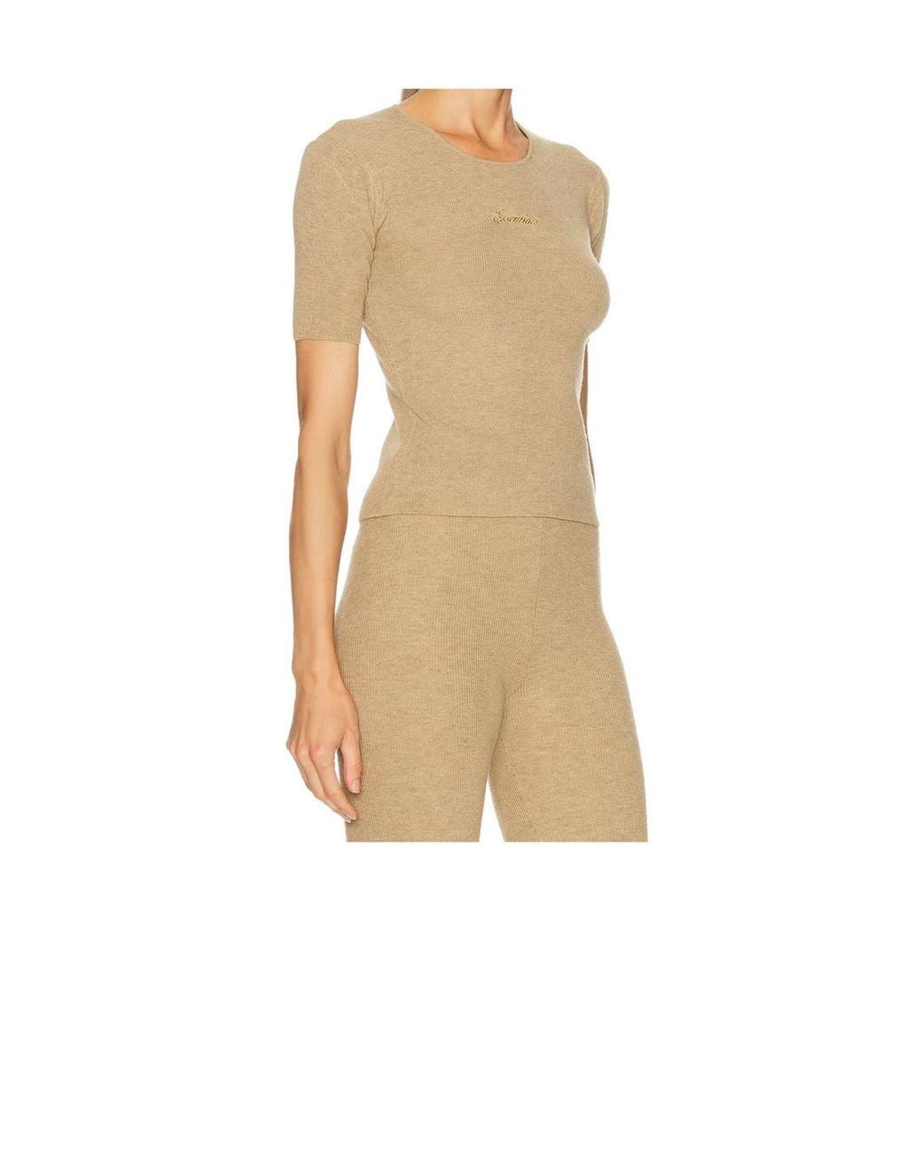 Fear Of God Natural Ribbed Logo Knitted Top