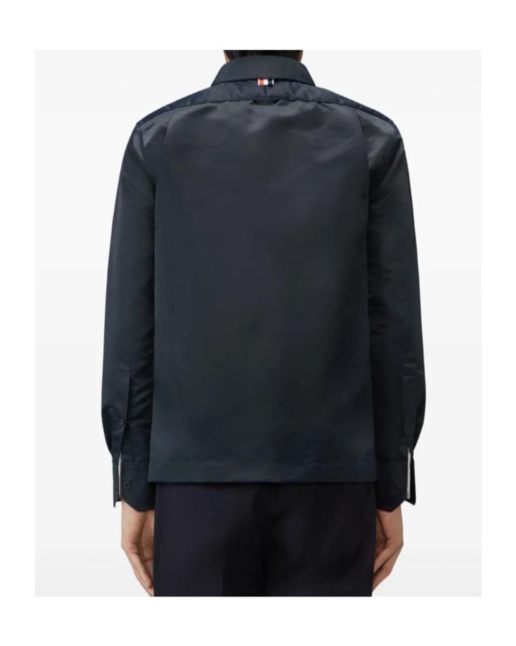 Thom Browne Blue Twill Pocket-Detail Overshirt for men