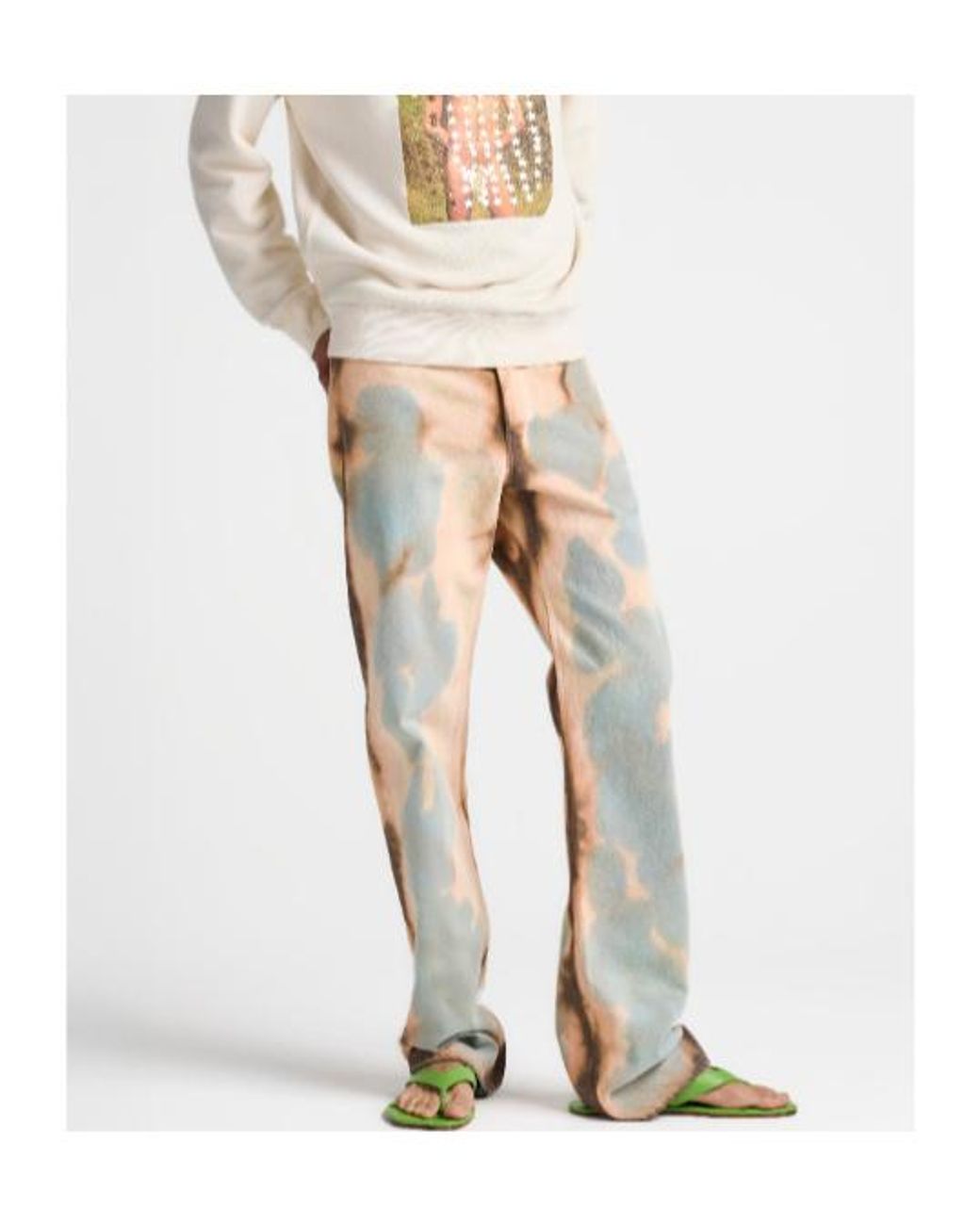 J.W. Anderson Natural Straight Leg Bleached Denim Jeans for men