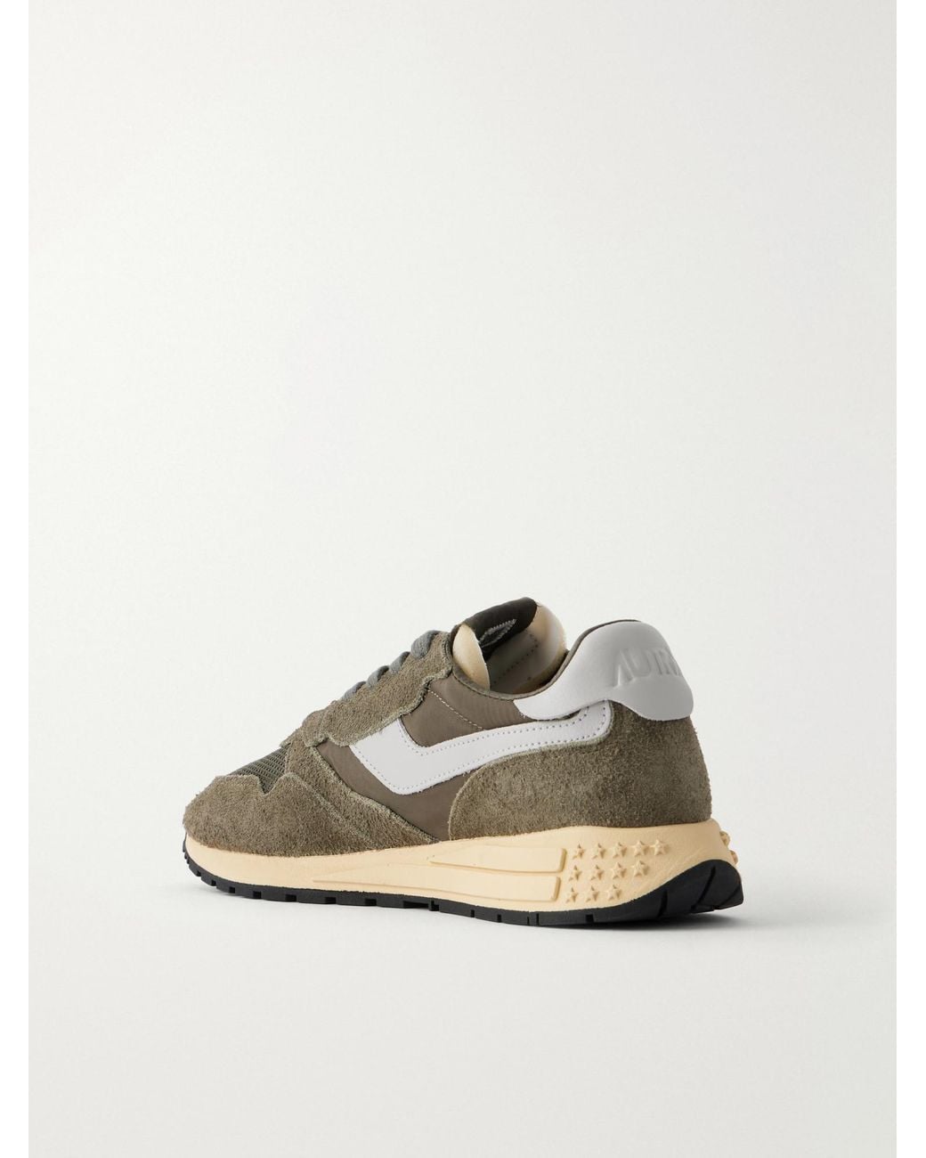 Autry Green Reelwind Low Leather And Suede-Trimmed Mesh And Shell Sneakers