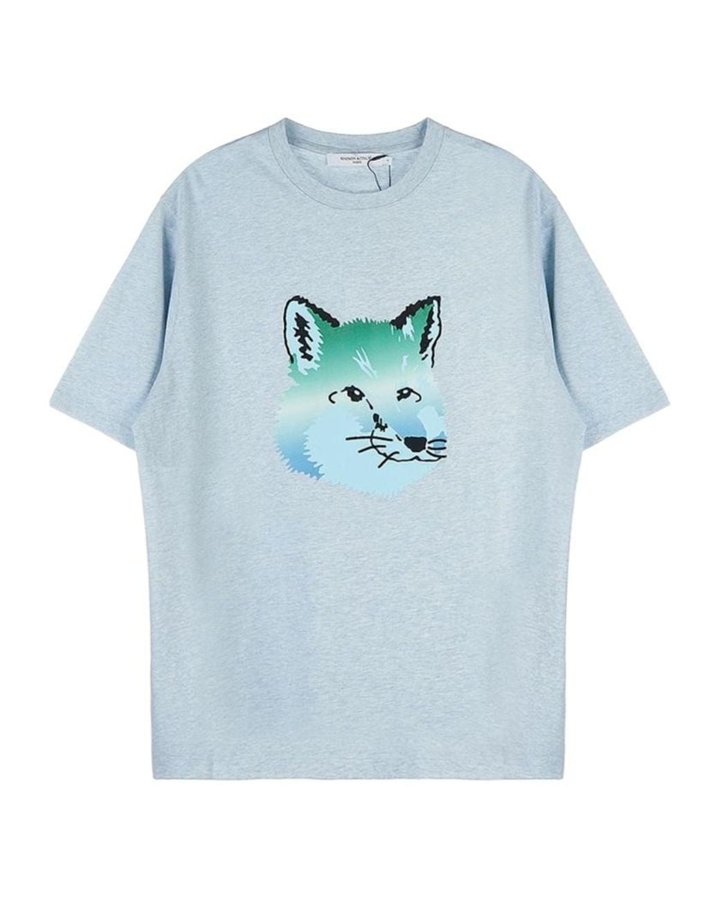 Maison Kitsuné Blue Short Sleeve T-Shirt for men