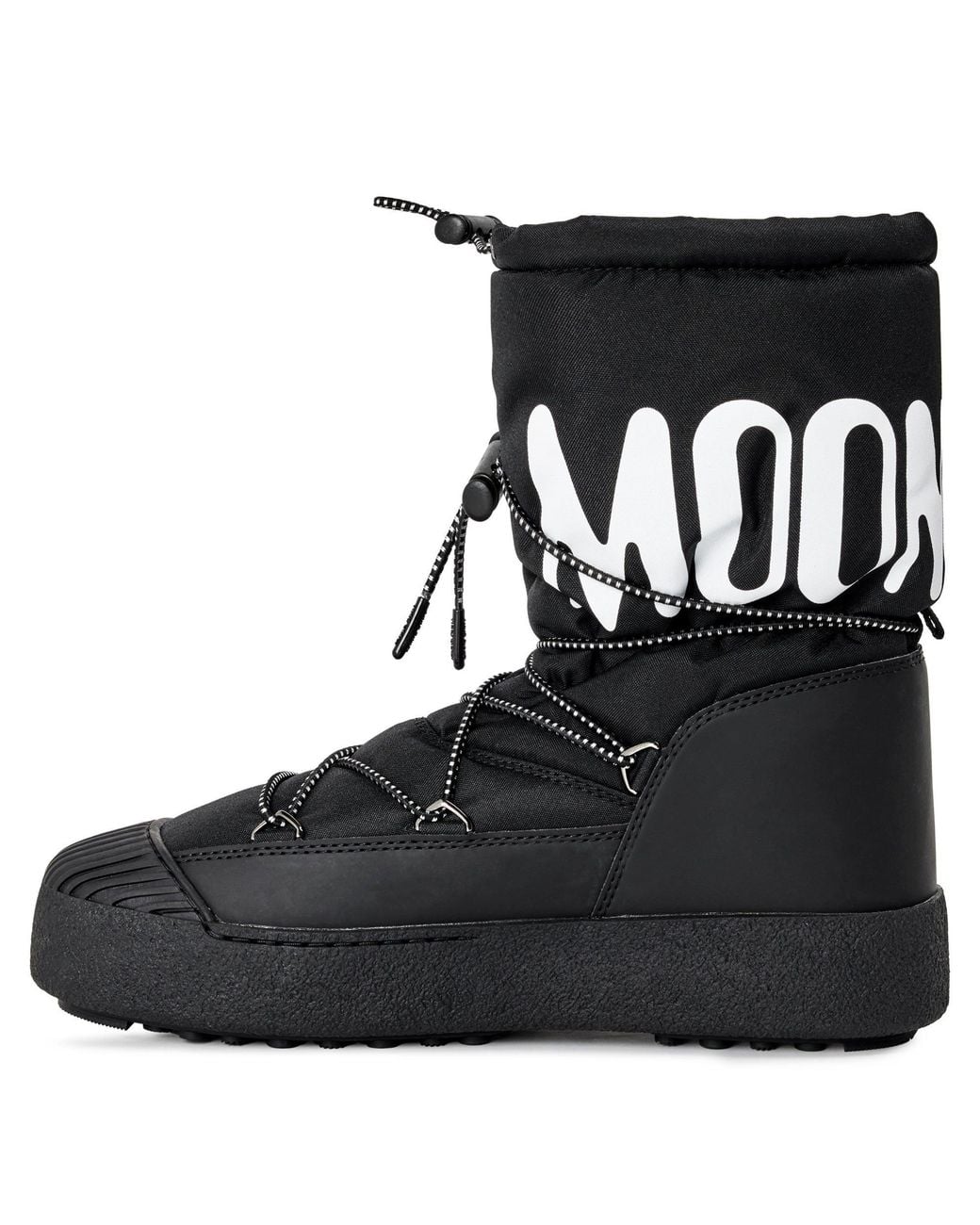 Moon Boot Black Tall Drawstring Snow Boot for men