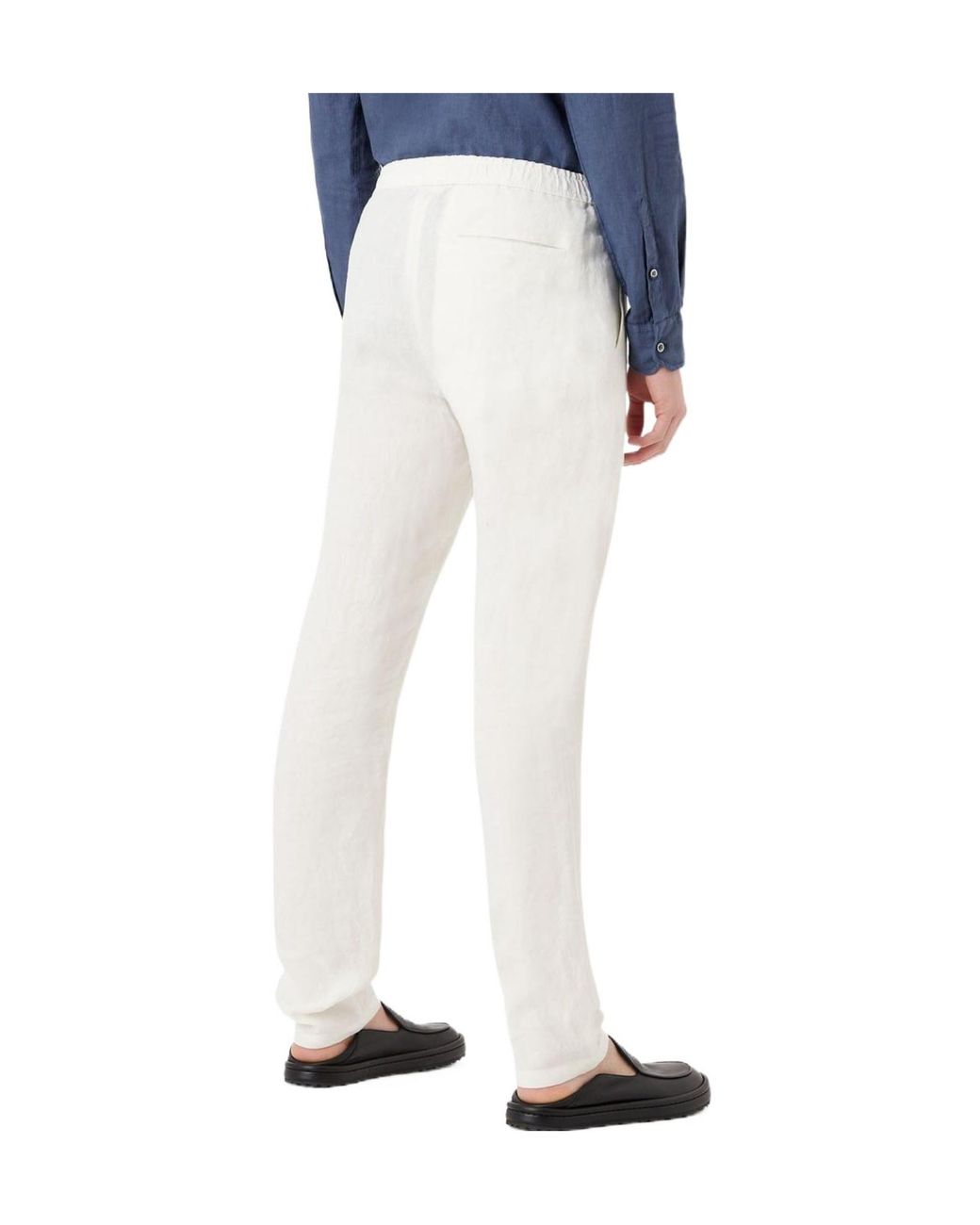 Emporio Armani White Casual Trousers for men