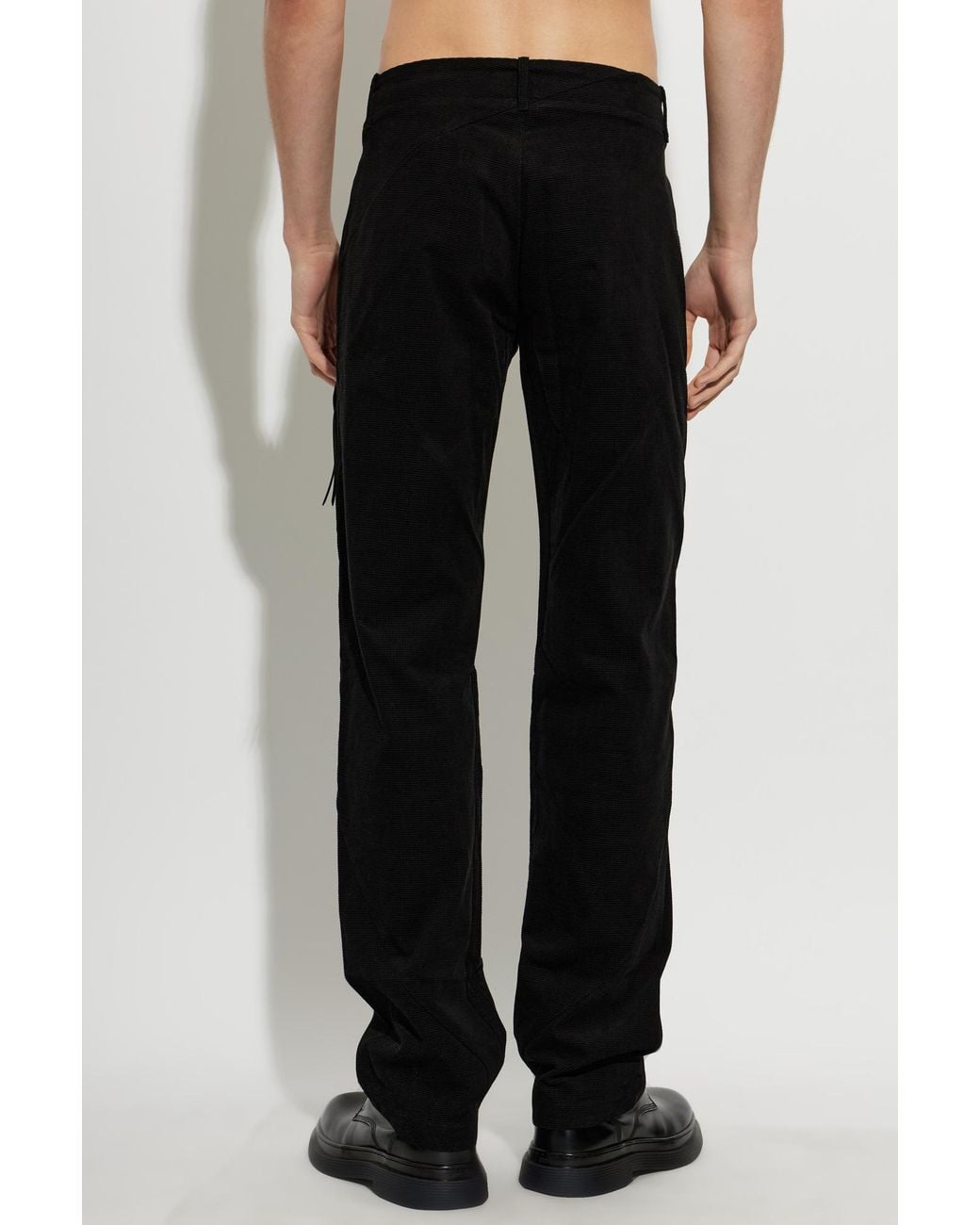 Post Archive Faction PAF Black Casual Trousers With Belt Loops for men