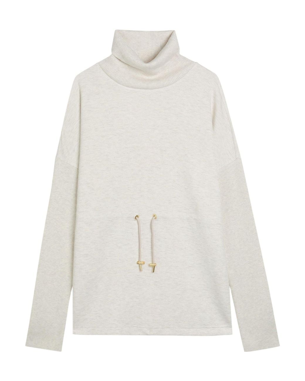 Varley White Loose Long-Sleeved Sweatshirt