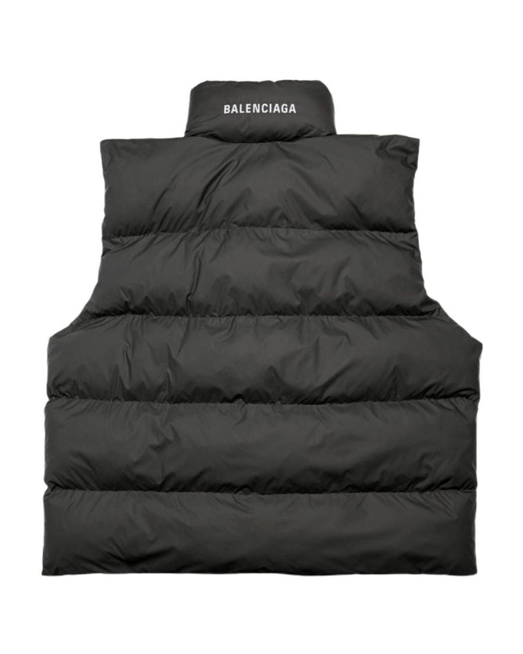 Balenciaga Black Logo Printed High-Neck Padded Gilet for men
