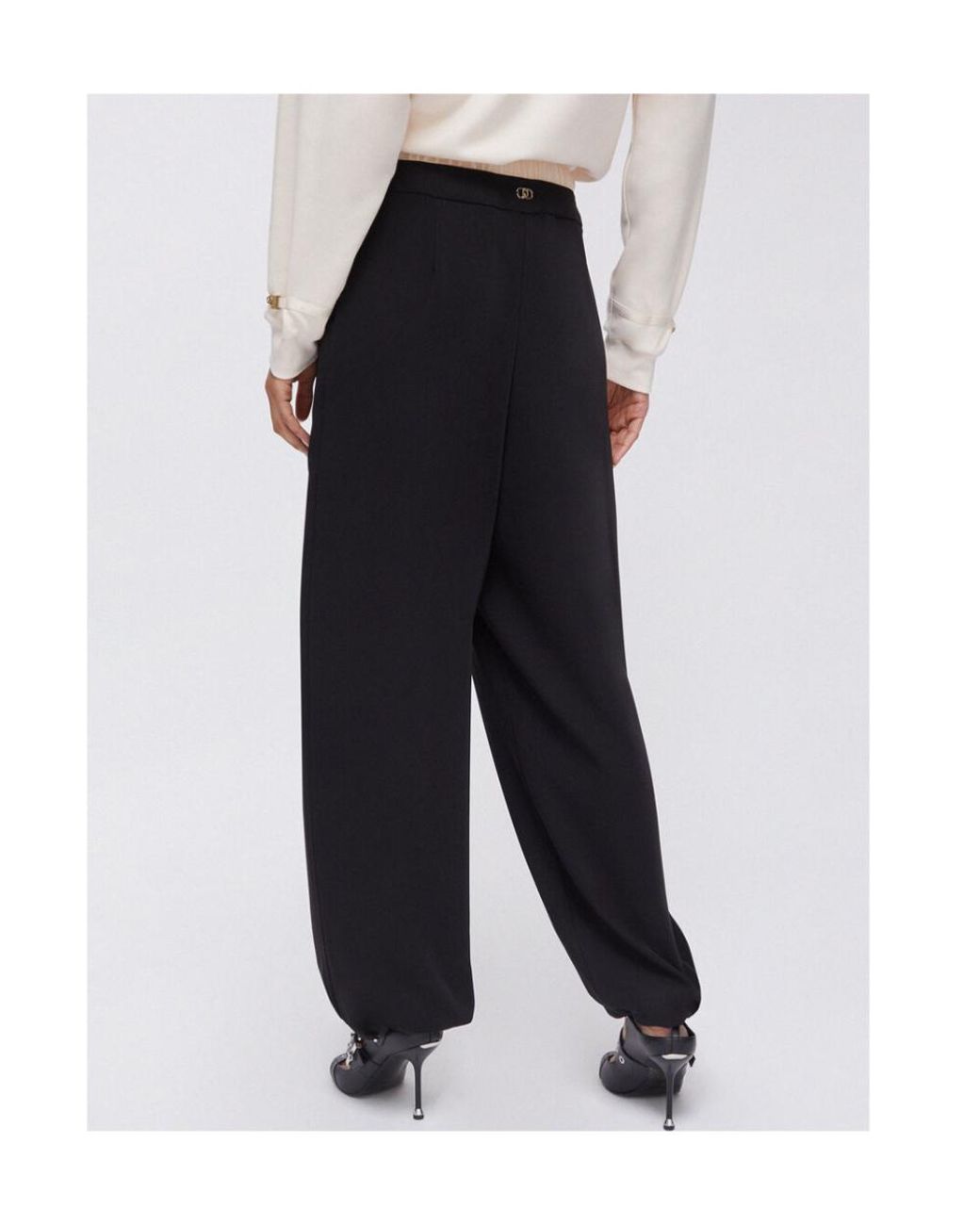 Liu Jo Black Double-Waistband Trousers