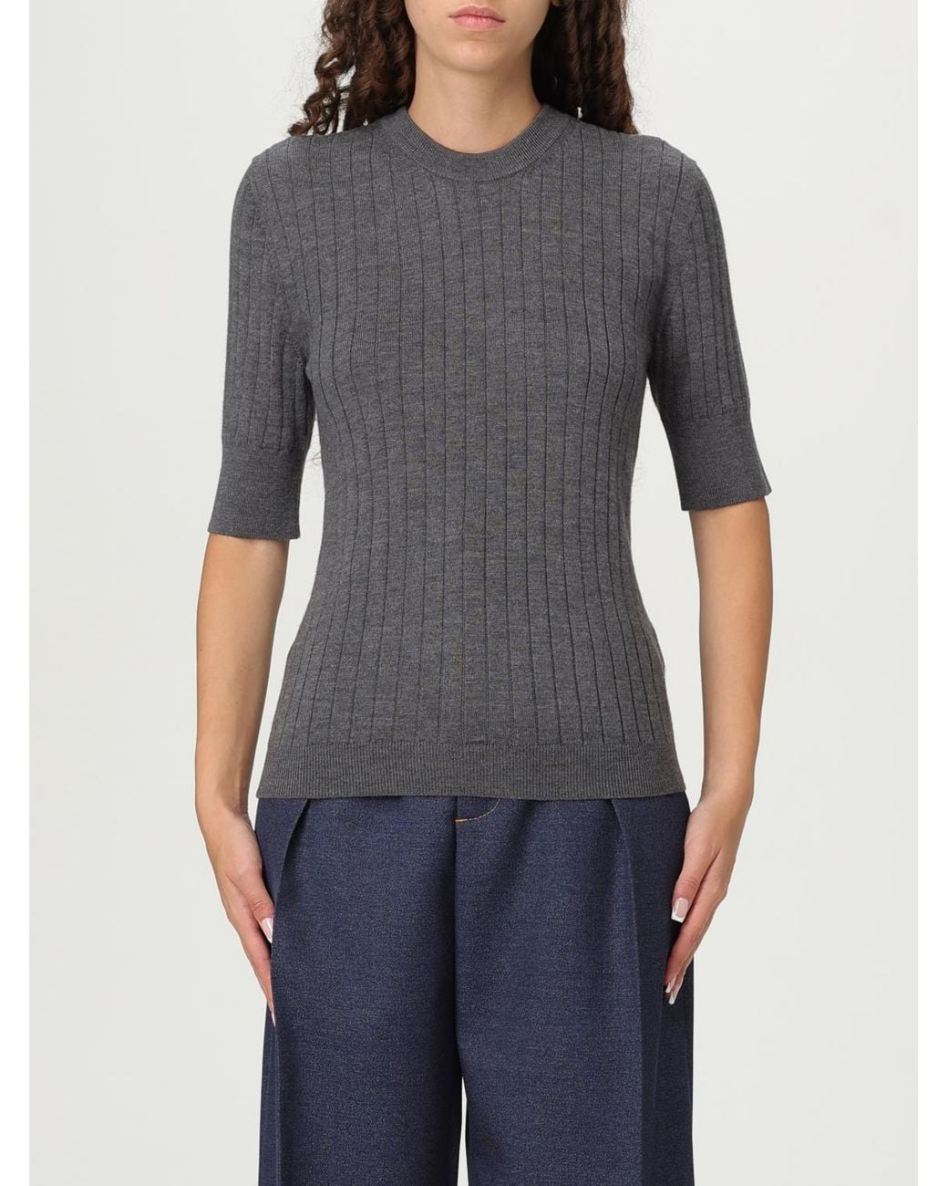 Bottega Veneta Gray Knitted Top