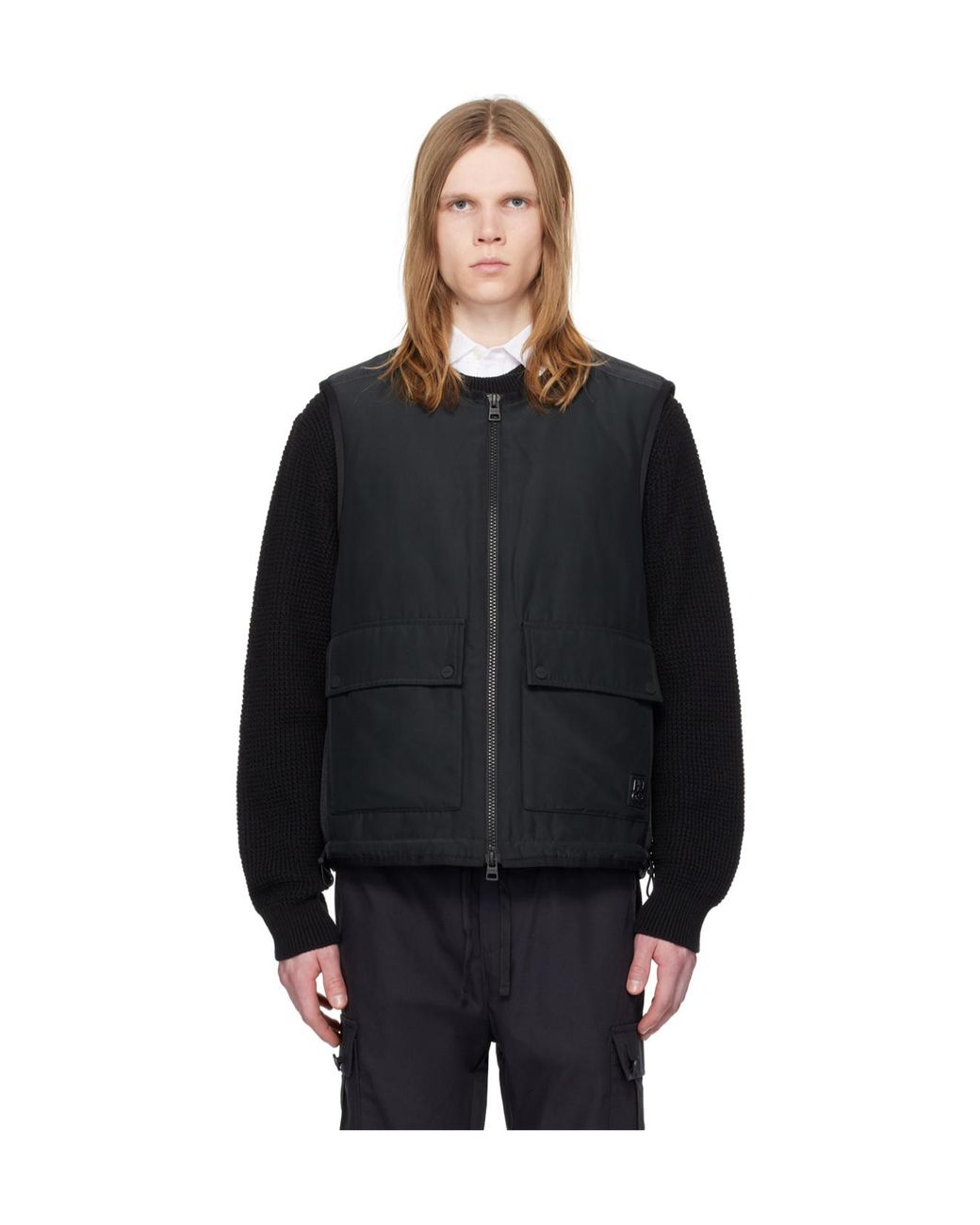 Boss Blue Zip-Up Vest Style Padded Jacket for men