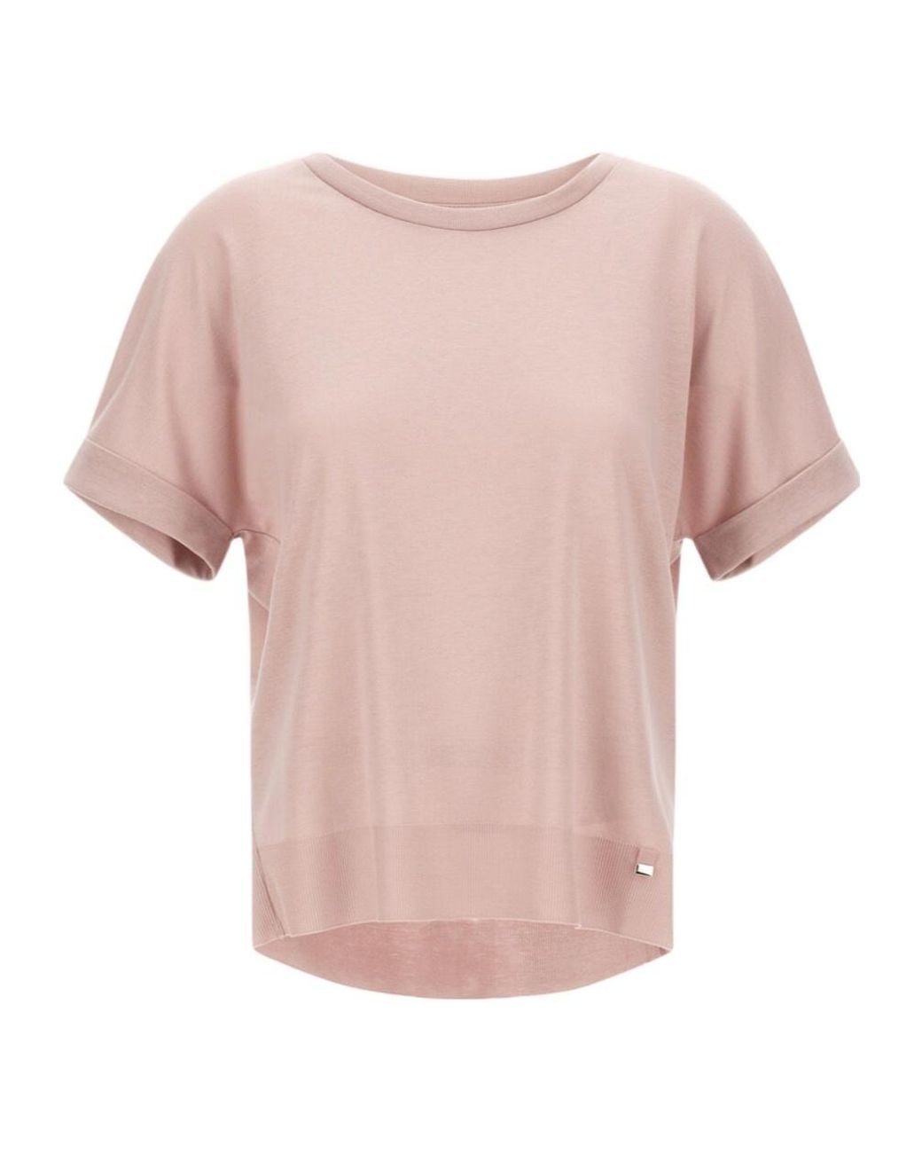 Herno Pink Resort Pleated Jersey T-Shirt