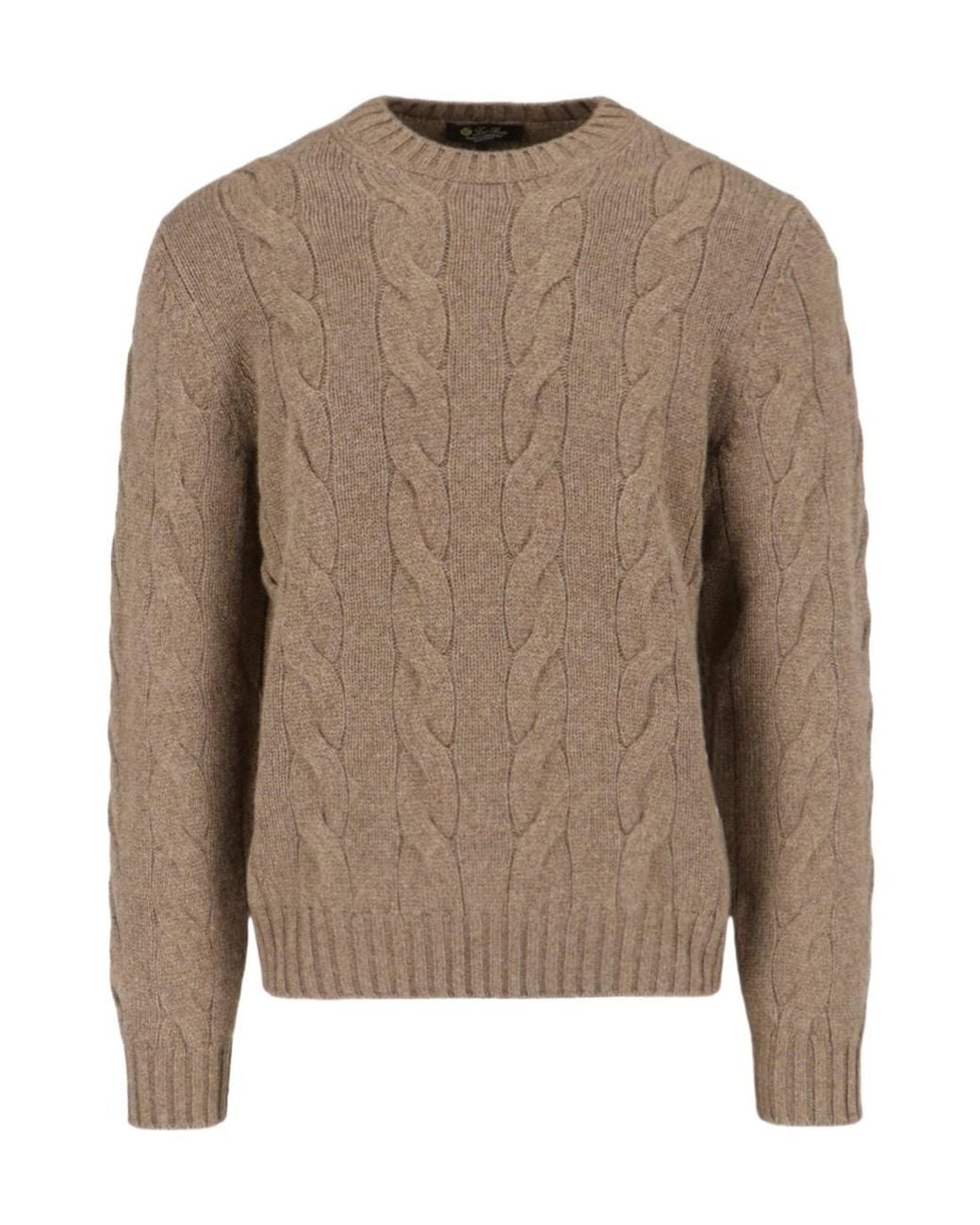 Loro Piana Brown Round Neck Sweater for men