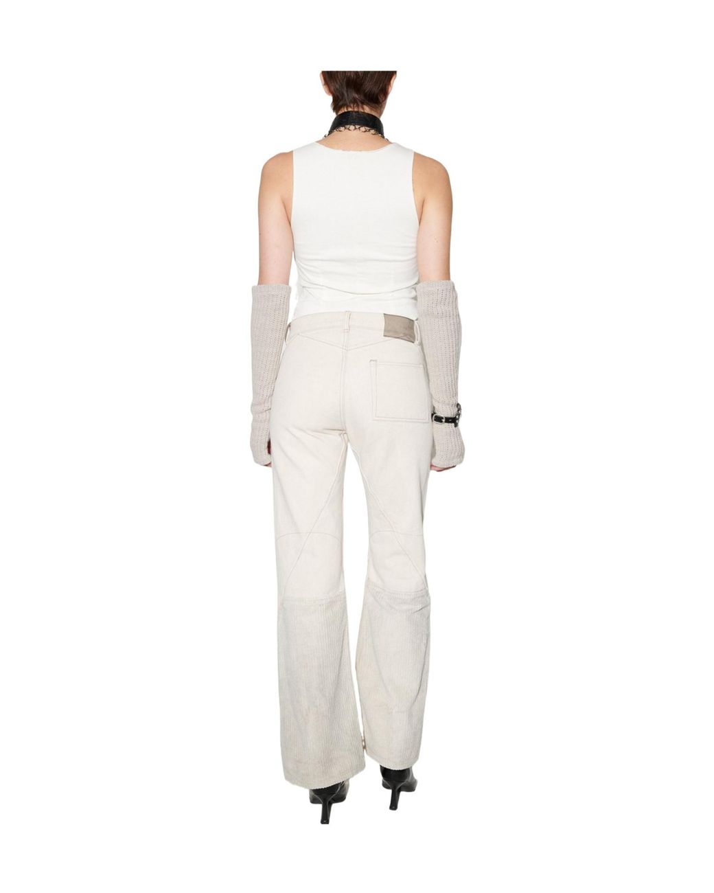 Our Legacy White Moto-Cut Flared Jeans