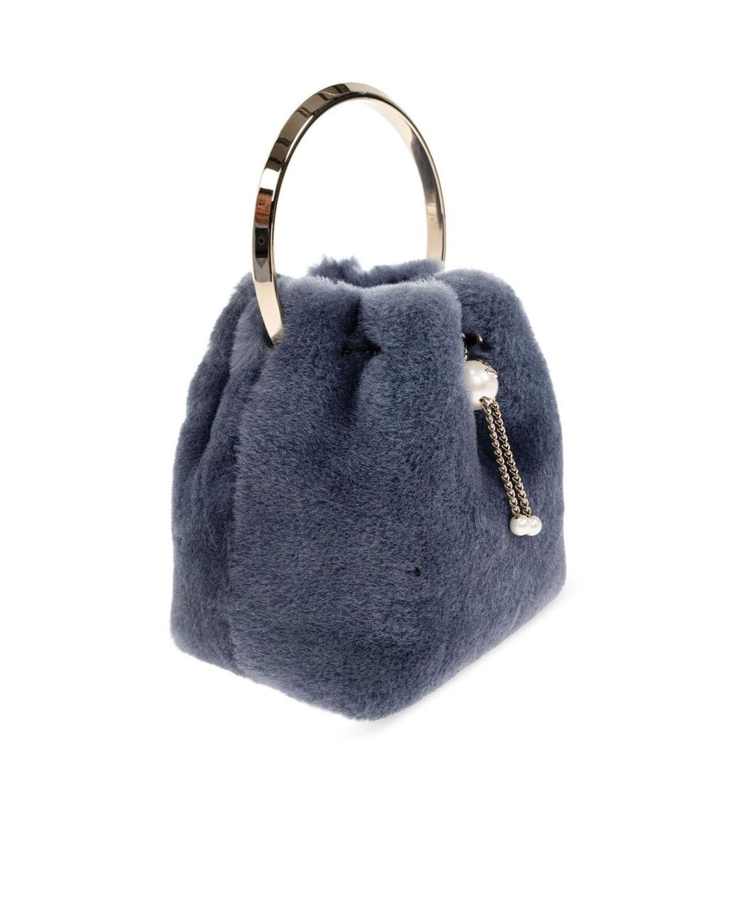 Jimmy Choo Blue Bon Bon Drawstring Tote Bag