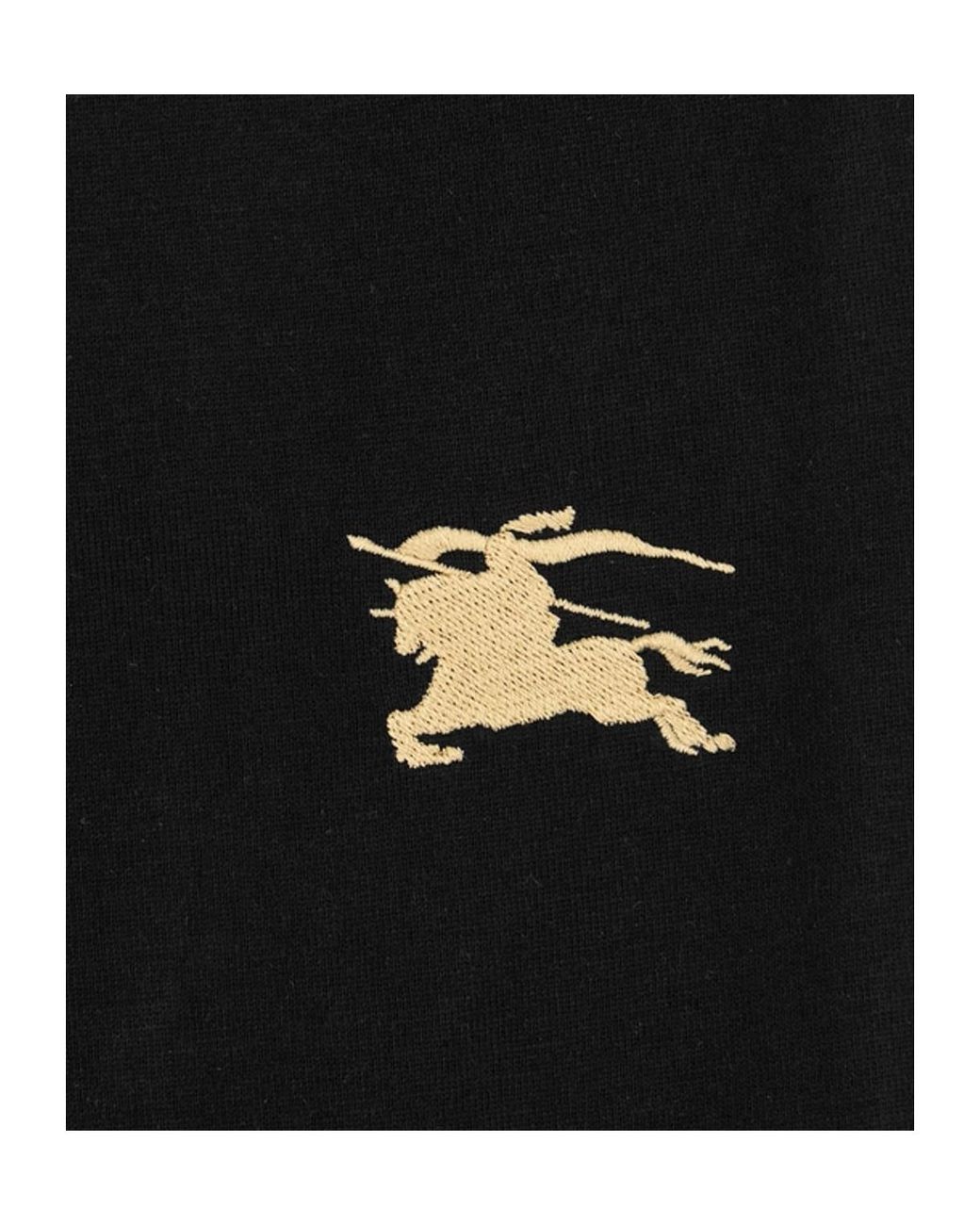 Burberry Black Ekd Embroidered Crewneck T-Shirt for men