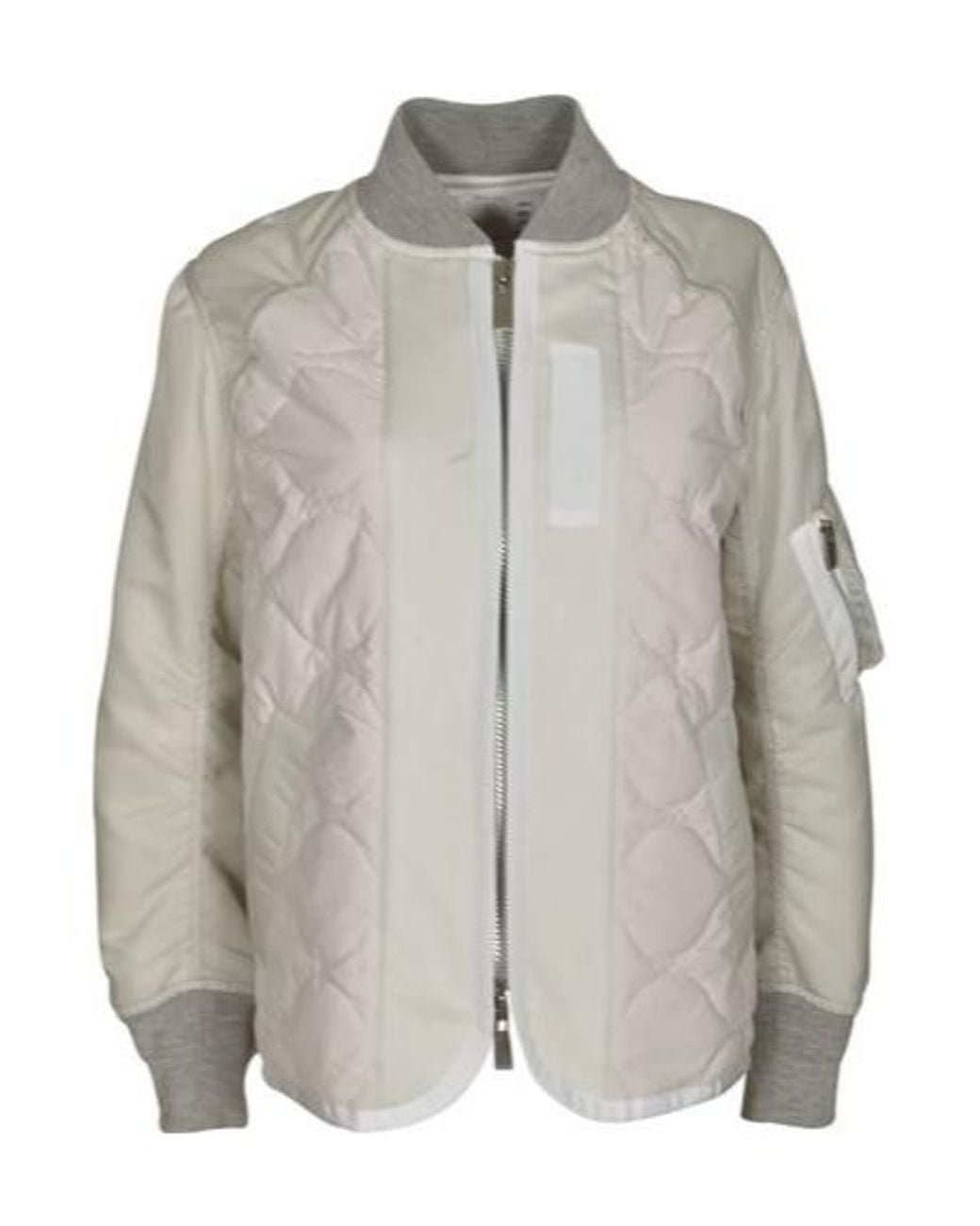 Sacai Gray Quilted Drop Shoulder Jacket