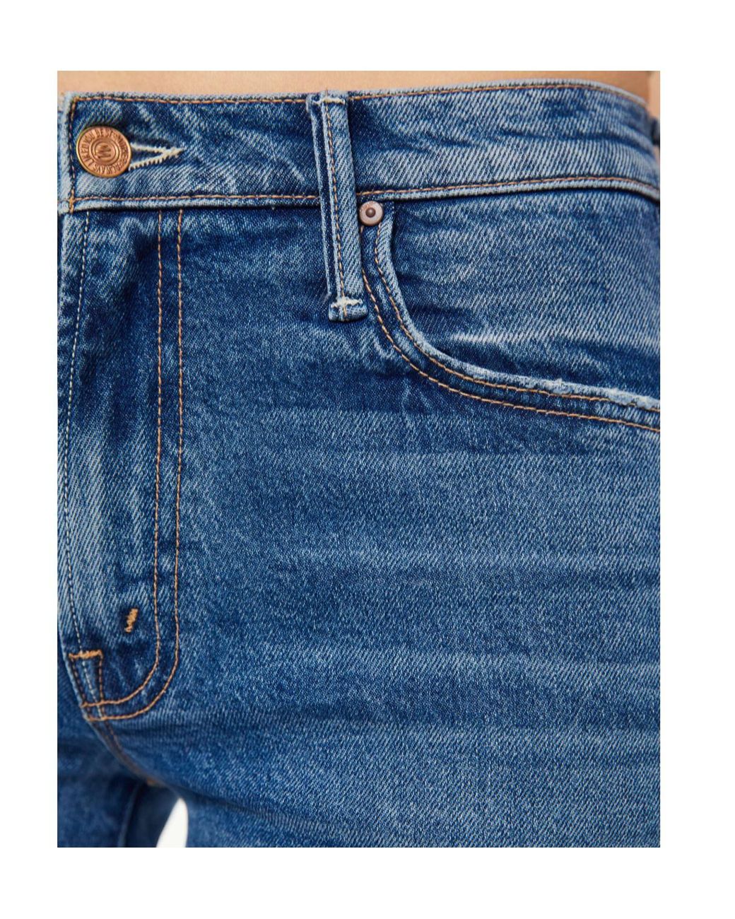 Mother Blue The Mid Rise Maven Flood Wide-Leg Jeans