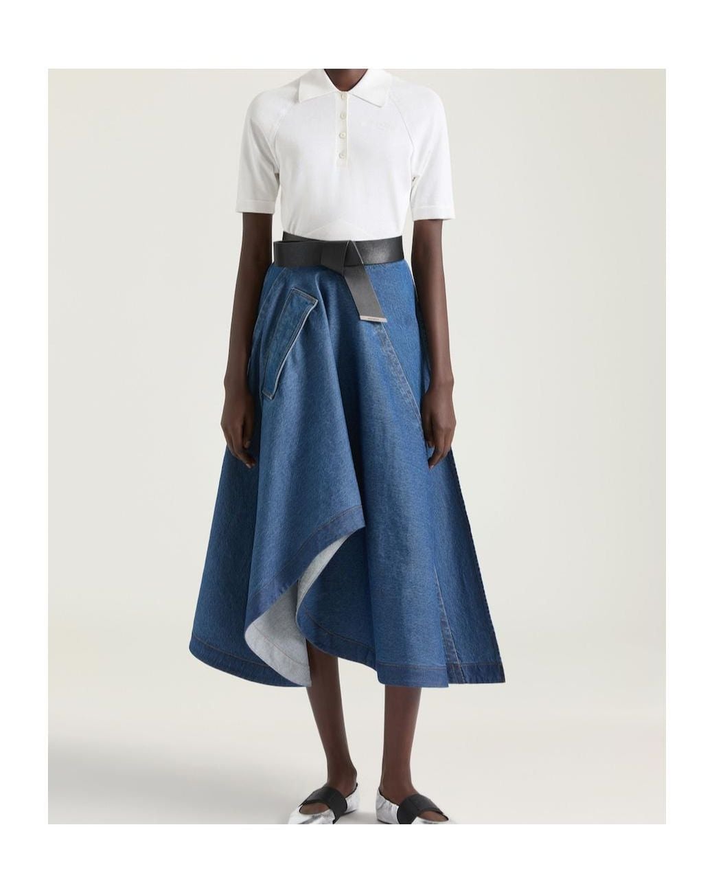 Givenchy Blue Denim Asymmetric Skirt
