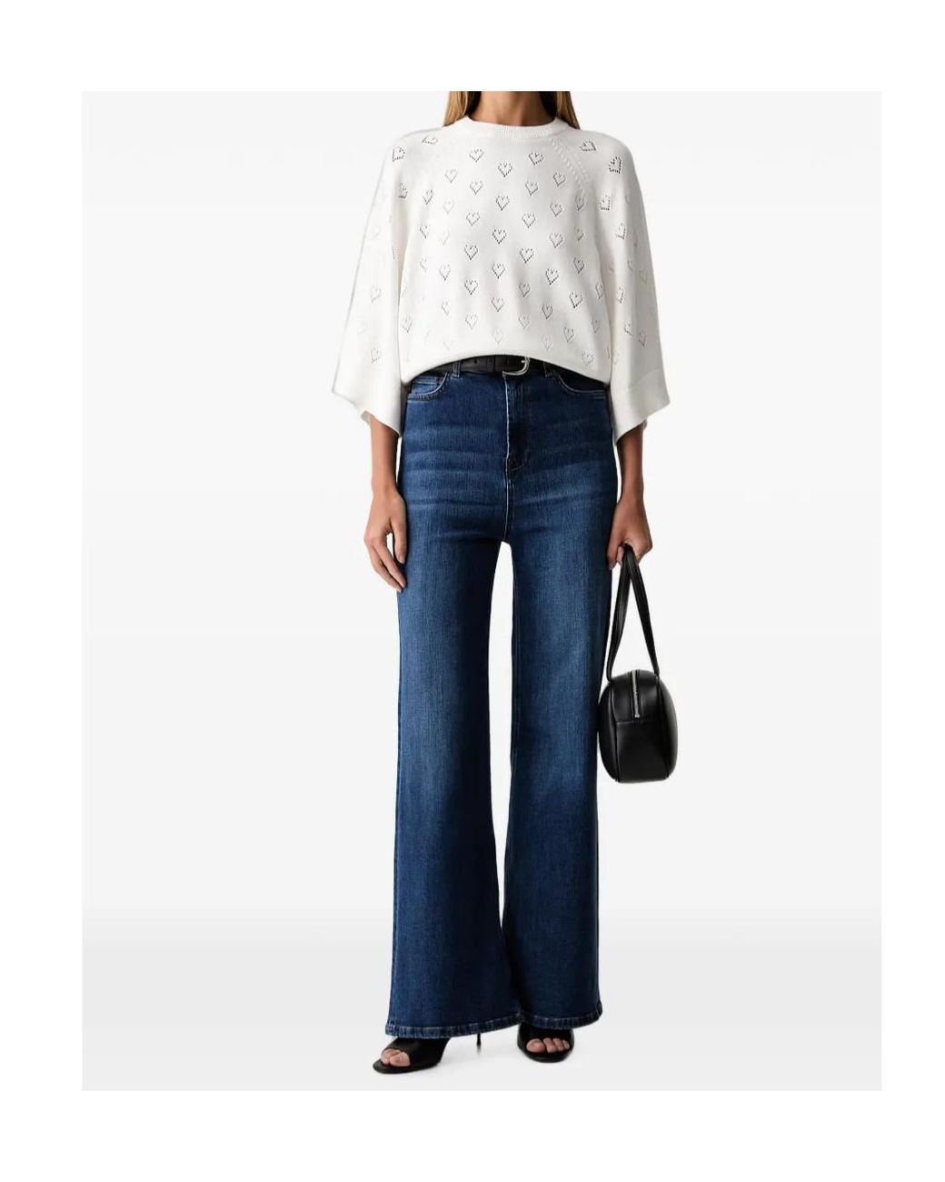 Twinset Blue High-Rise Wide-Leg Jeans