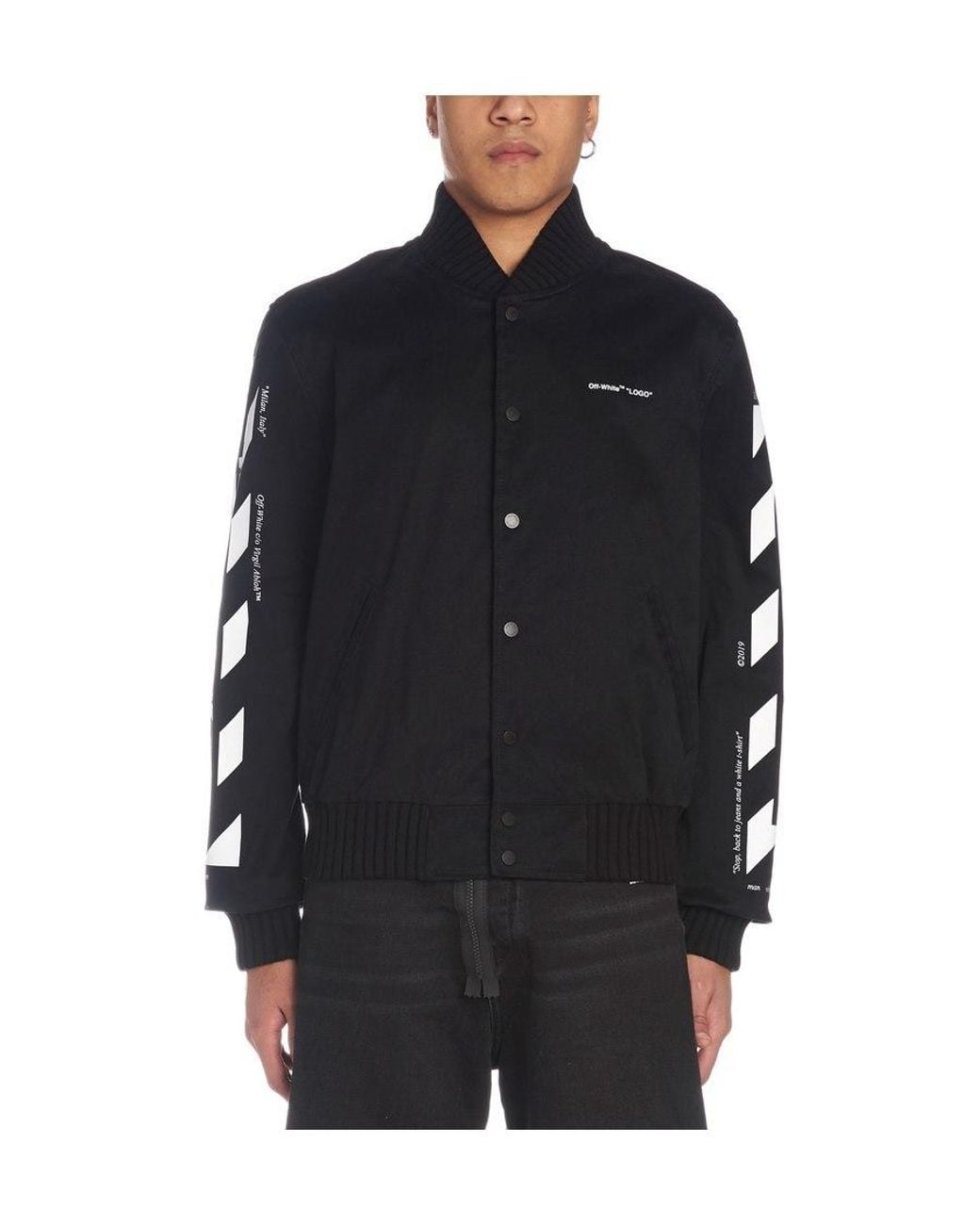 Off-White c/o Virgil Abloh Black Arrow Logo Bomber Jacket for men