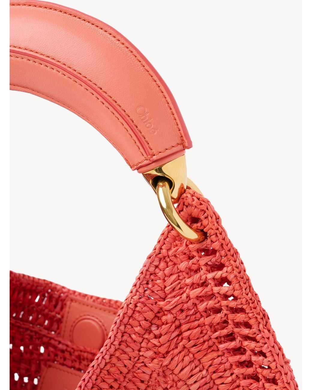 Chloé Red Chloé Summer Banana Woven Shoulder Bag