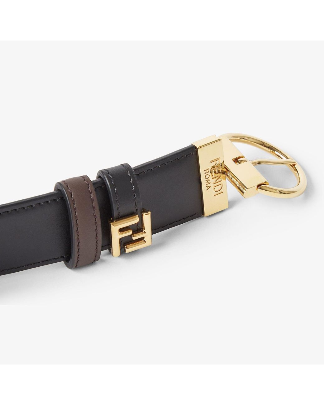 Fendi White Logo Plaque Reversible Belt