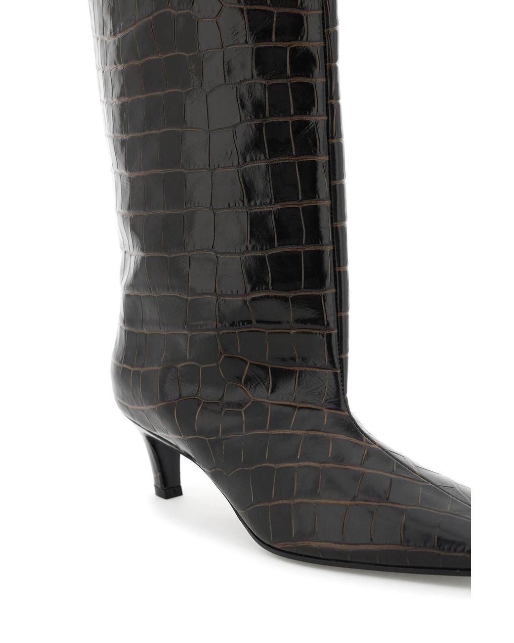 Totême  Black Totême Embossed Knee-High Boots