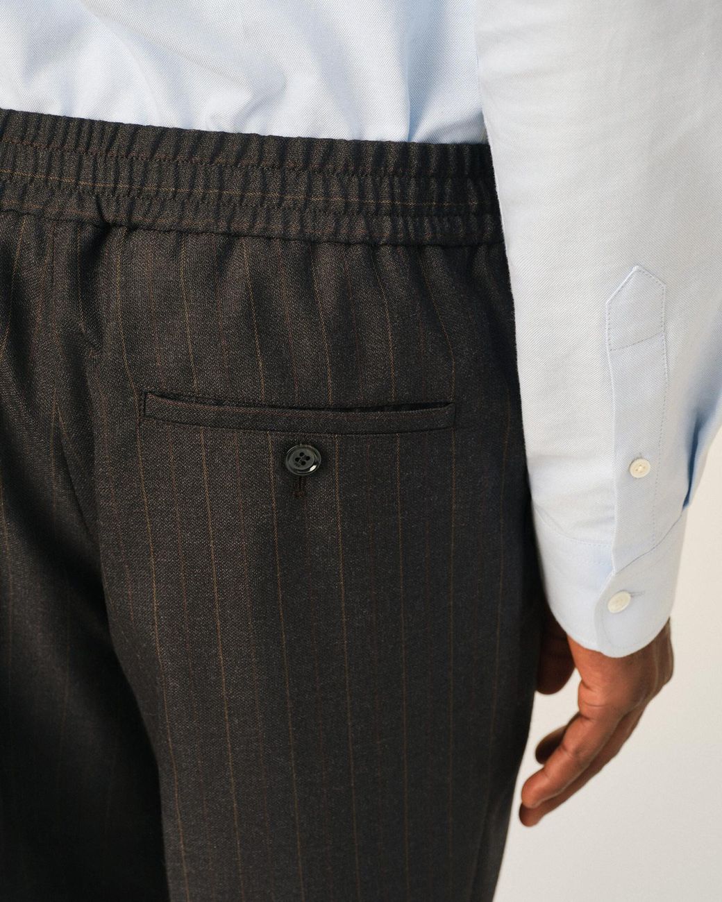 AMI Black Elasticated Waist Trousers for men