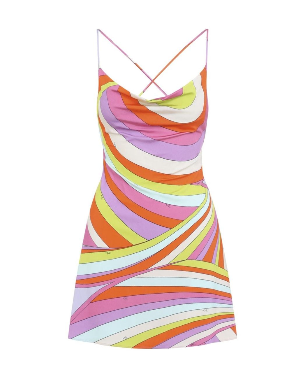emilio pucci beach dress Pucci Printed Cowl-Neck Mini in White bridal gown near me draping gently along the Bronx And Banco Giselle Color:Hunter