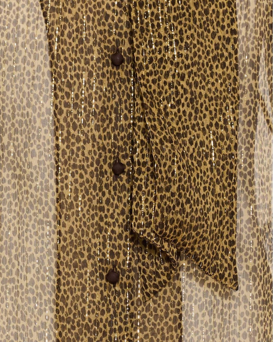 Valentino Brown Leopard-Print Pussy-Bow Blouse