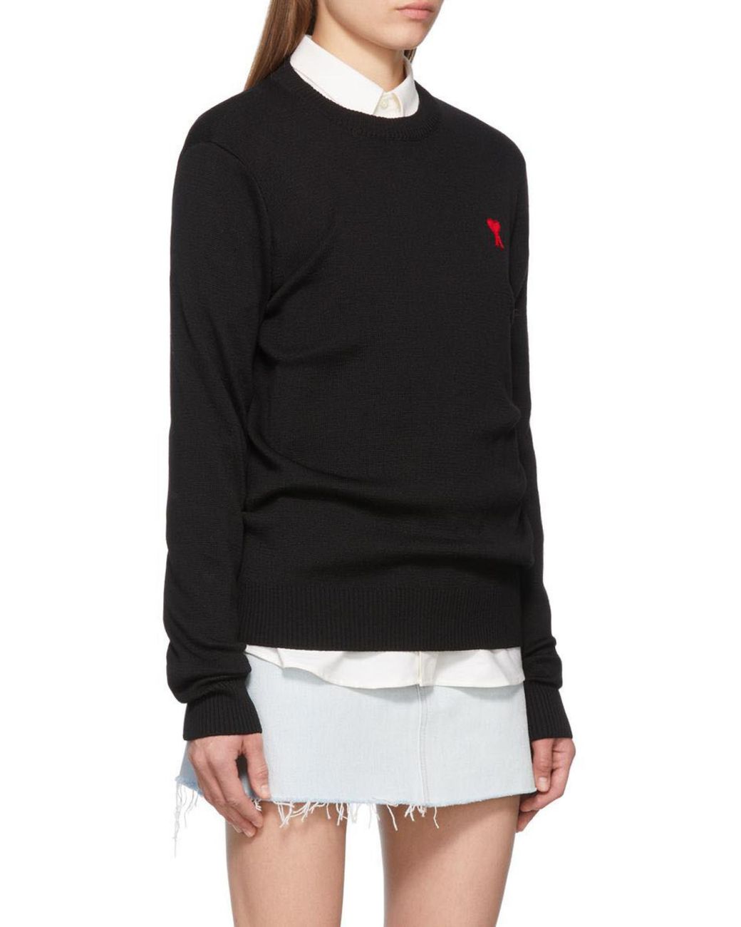AMI Black Ami De Coeur Knitted Jumper for men