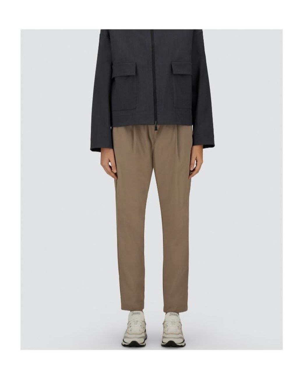Herno Natural Straight-Leg Drawstring Trousers