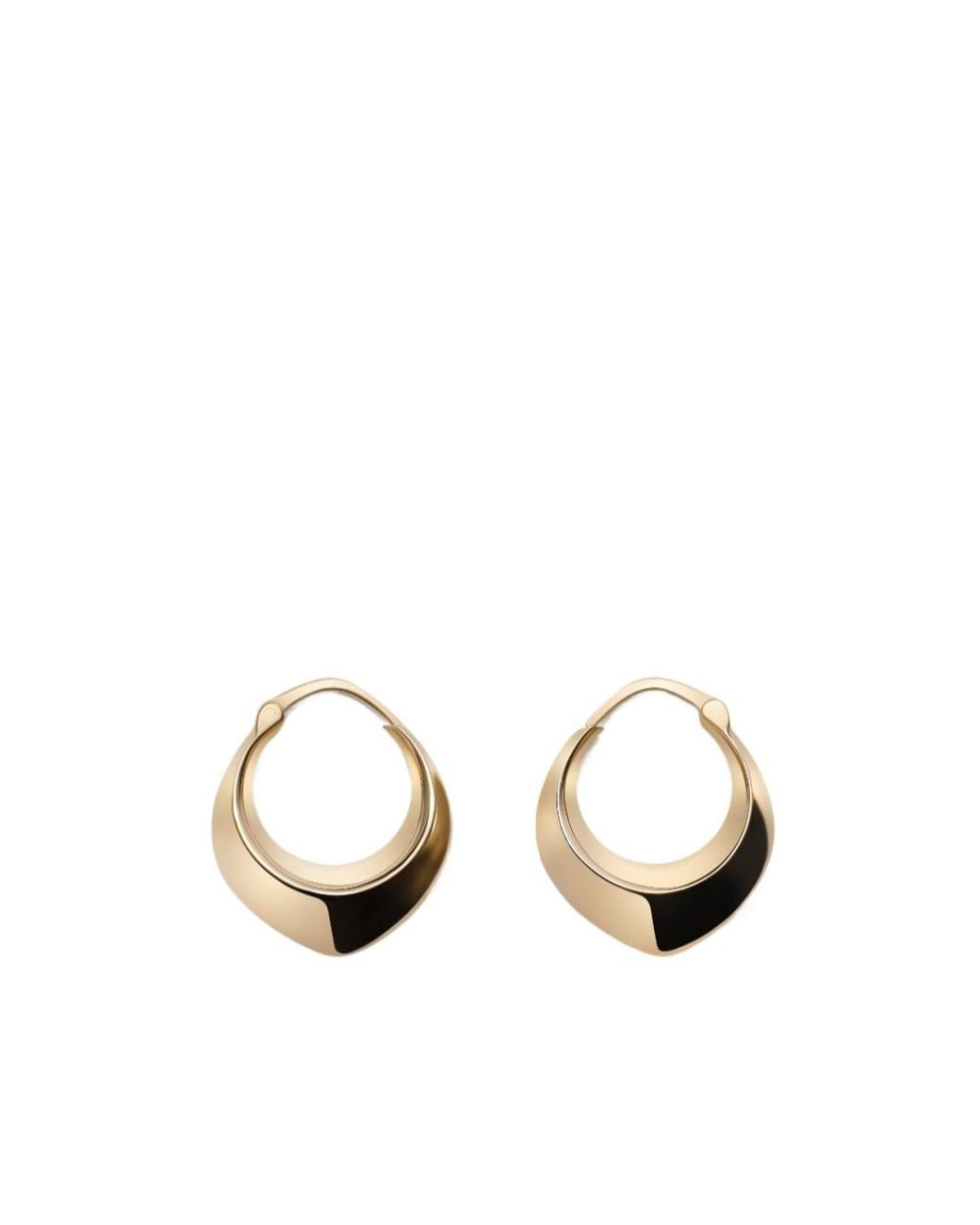 Lemaire Metallic Drop Edge Hoop Earrings