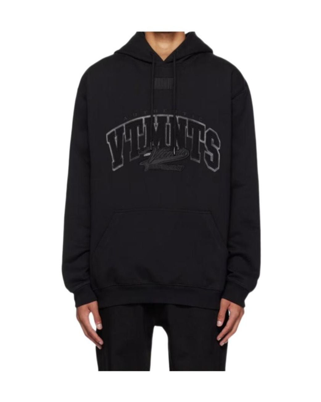 VTMNTS Black College Hoodie for men