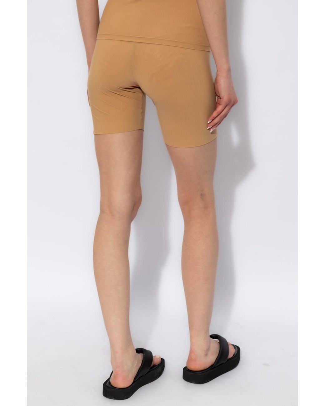 Jil Sander Natural High-Waisted Biker Shorts