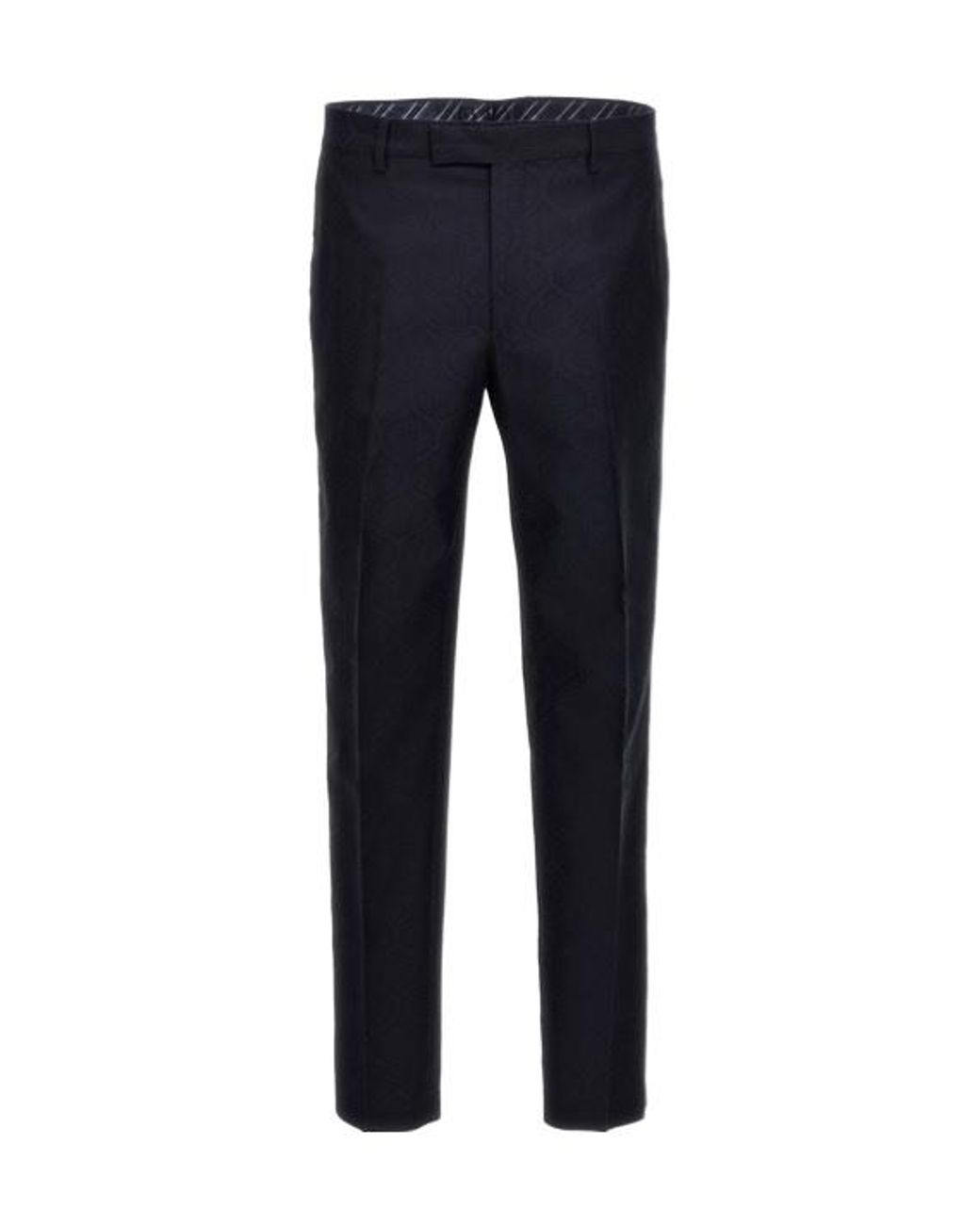 Etro Blue Patterned Pleat Front Trousers for men