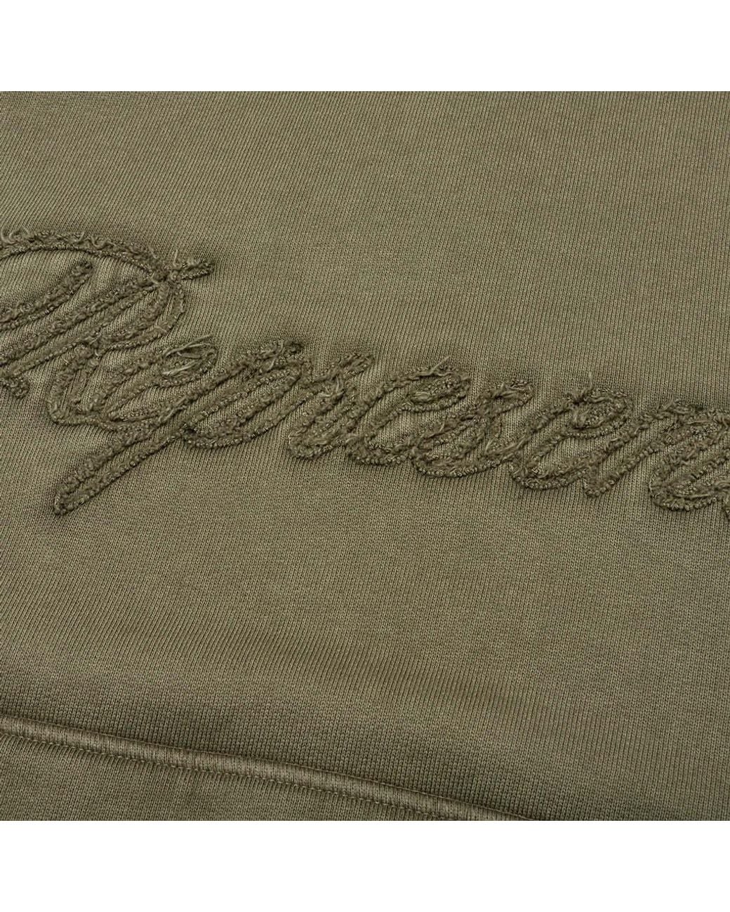 Represent Green Logo Embroidered Long Sleeved Hoodie for men