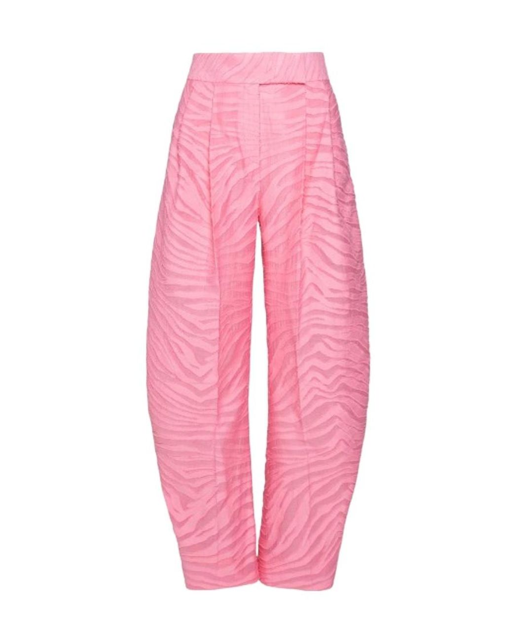 The Attico Pink The Gary Zebra-Pattern Wide-Leg Trousers