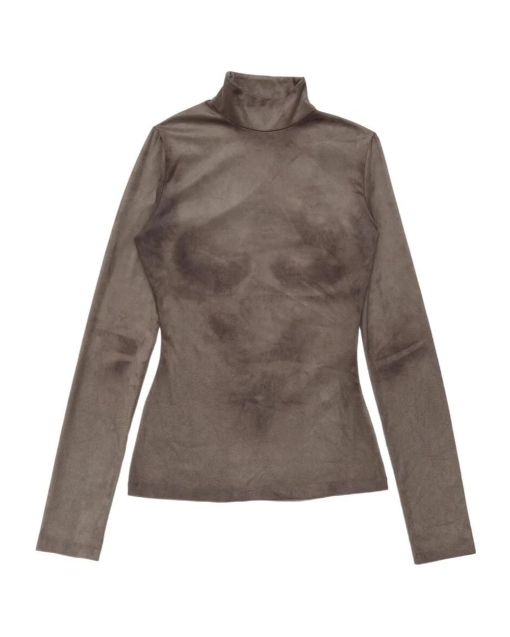 Acne Brown Printed Turtleneck Shirt