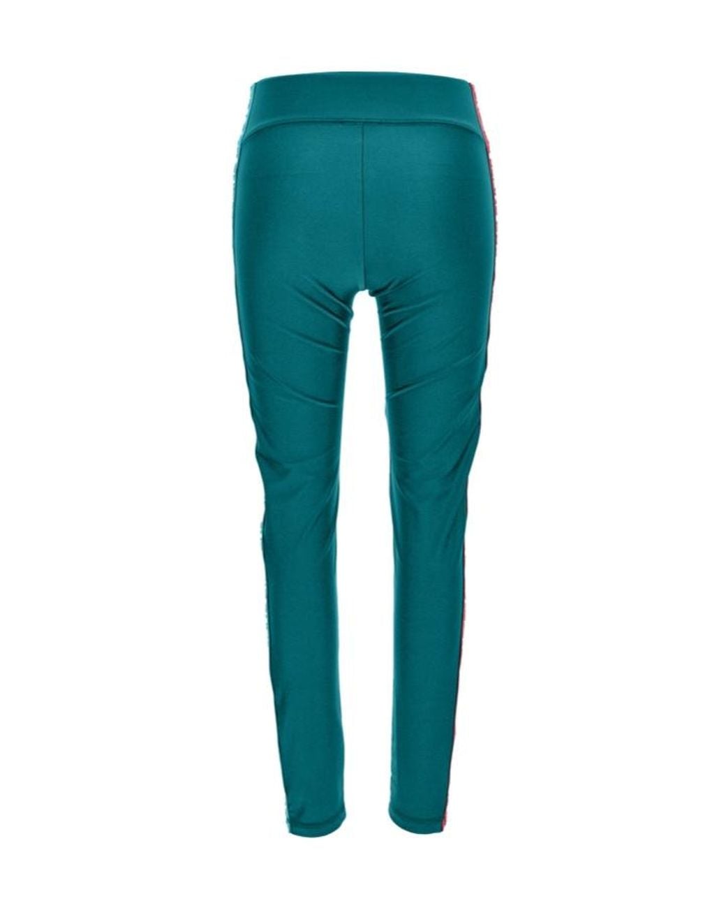Versace Green Embossed-Logo Leggings