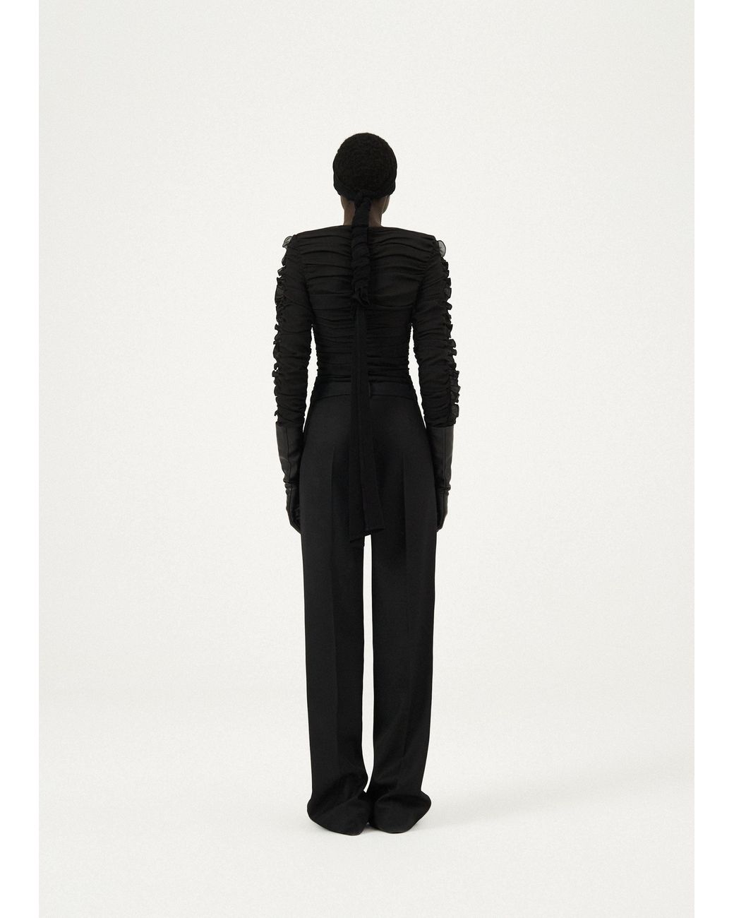 Magda Butrym Black Belt-Loop Casual Pants