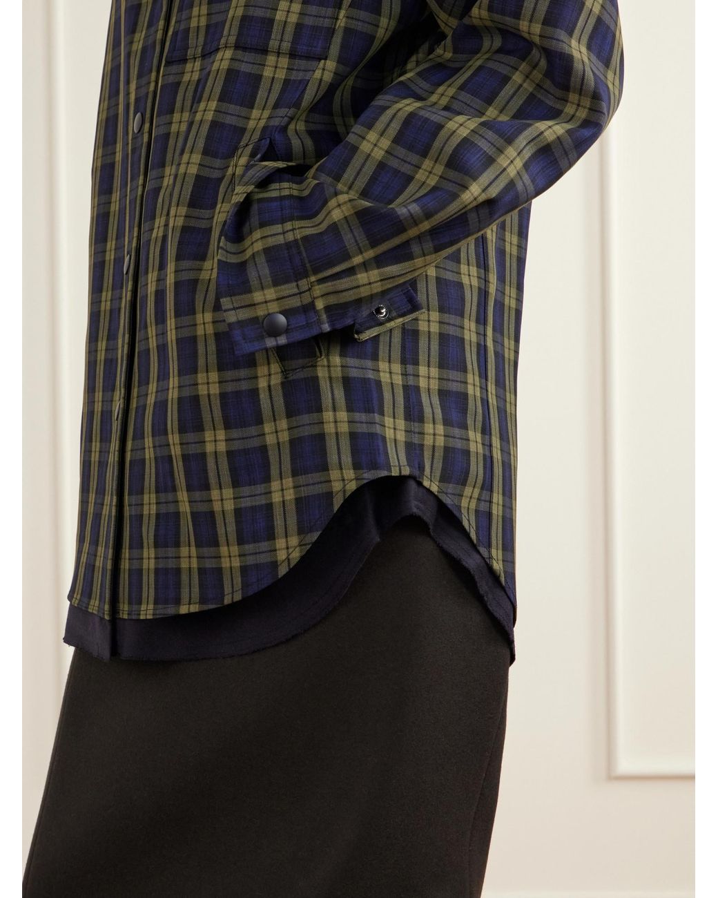 Tibi Gray Checked Shirt Jacket
