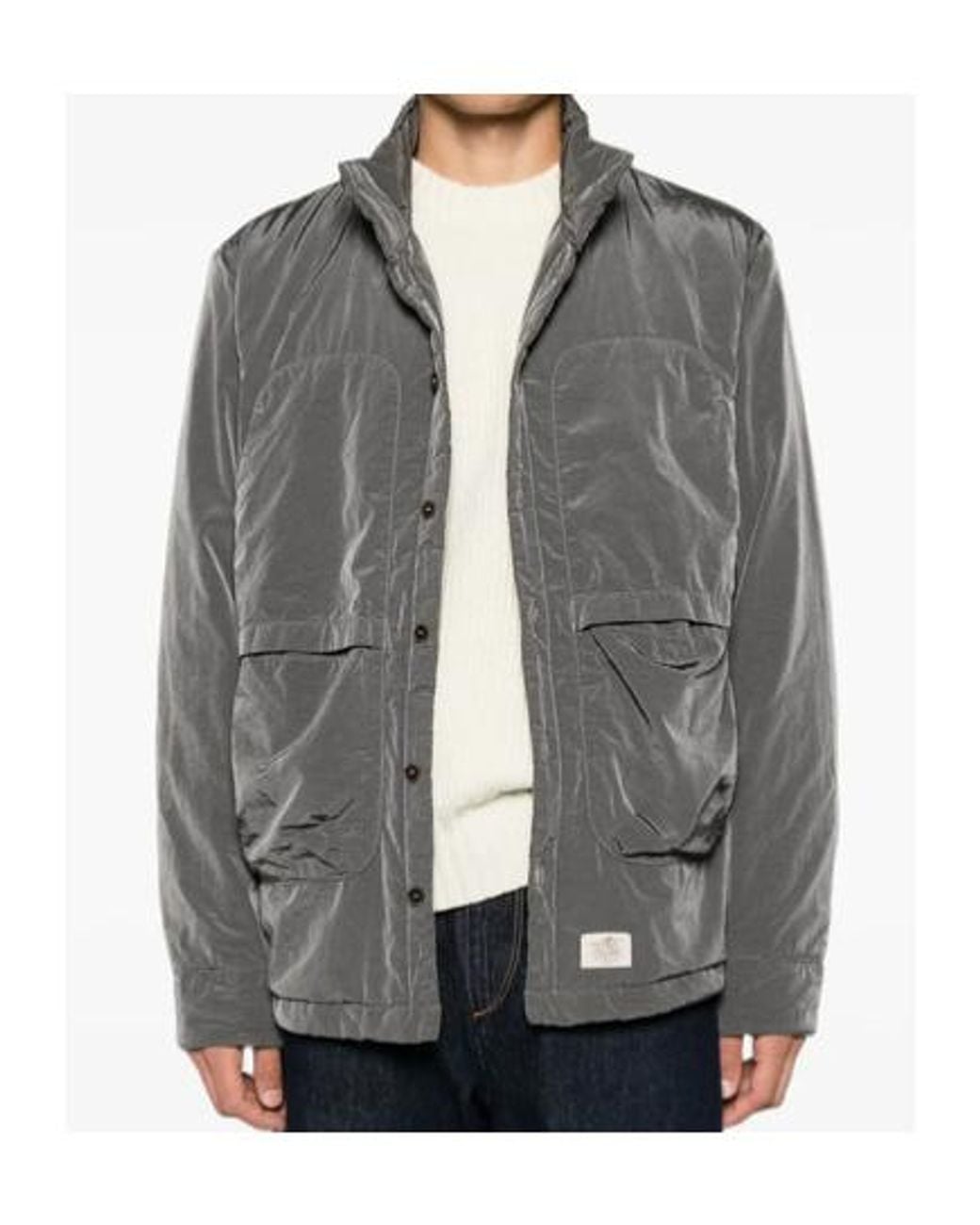 RANRA Gray Long-Sleeve Casual Jacket With A Stand-Up Collar for men