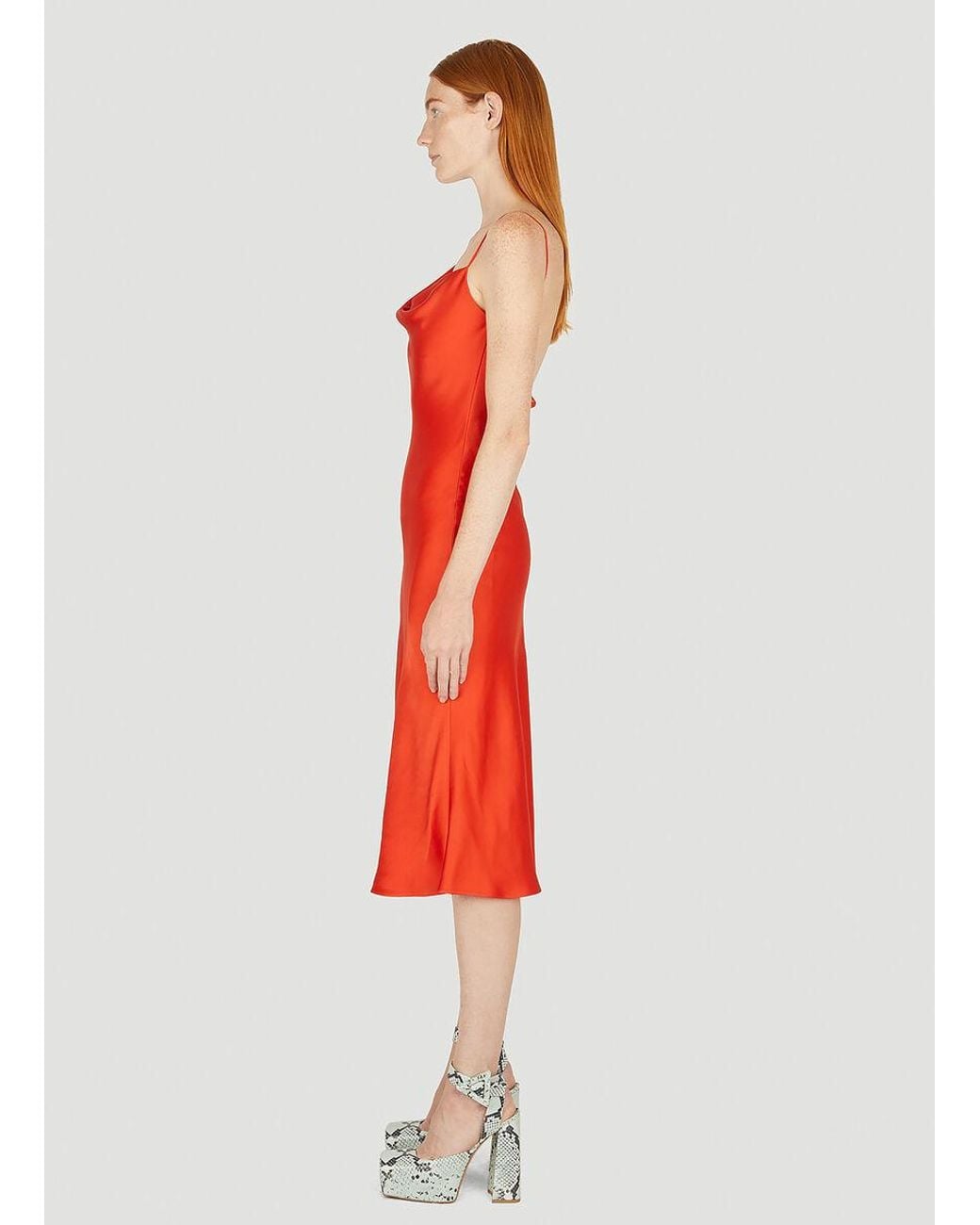 Stella McCartney Red Low-Back Slip Dress