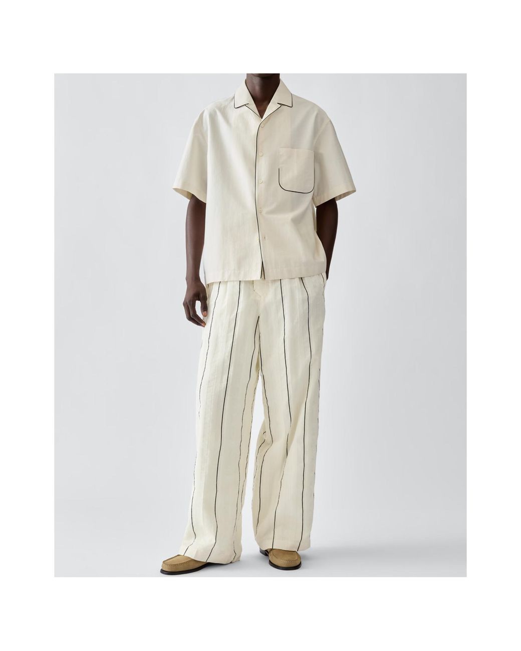 Jacquemus White Striped Pajama Pants for men