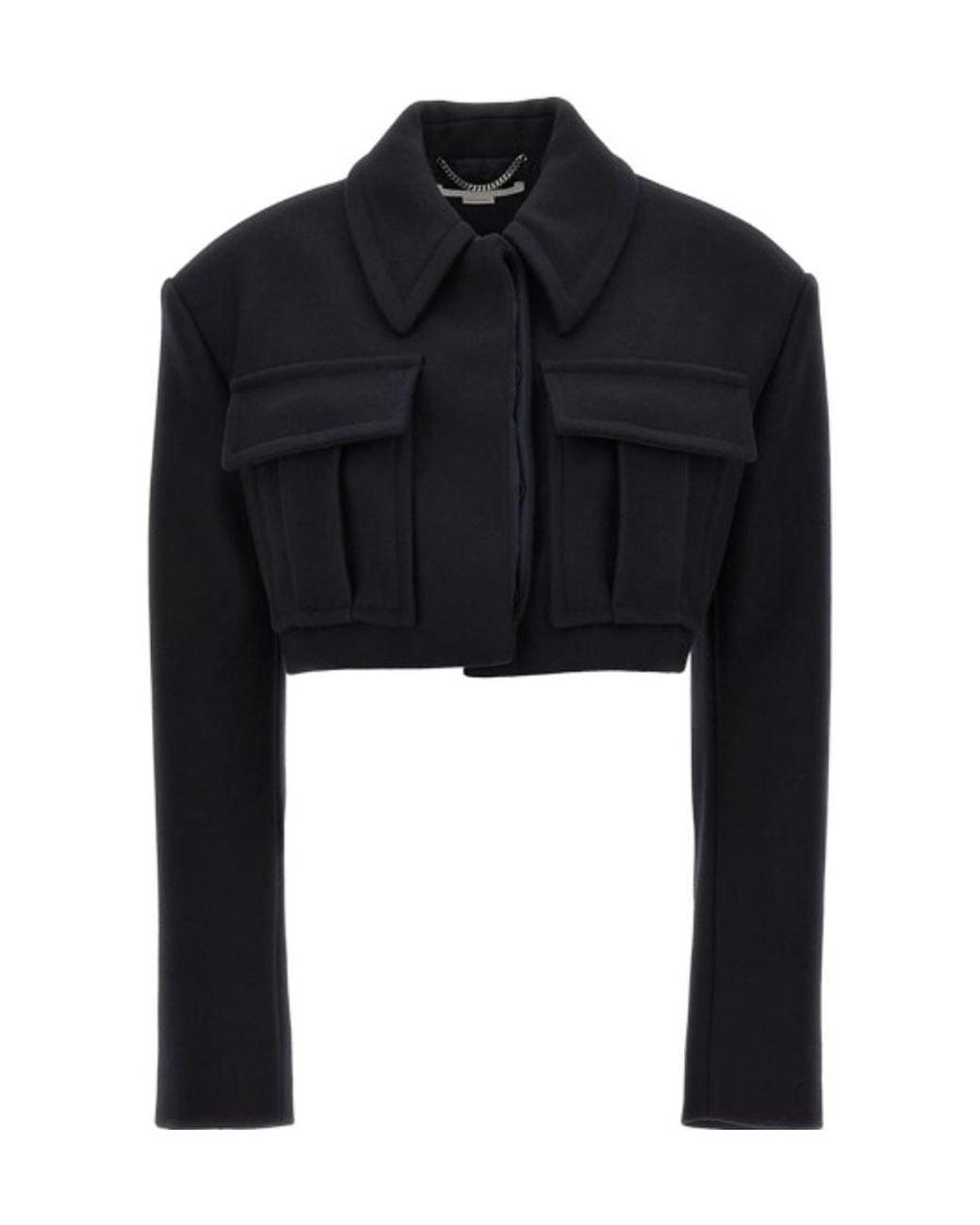 Stella McCartney Blue Long-Sleeved Cropped Jacket