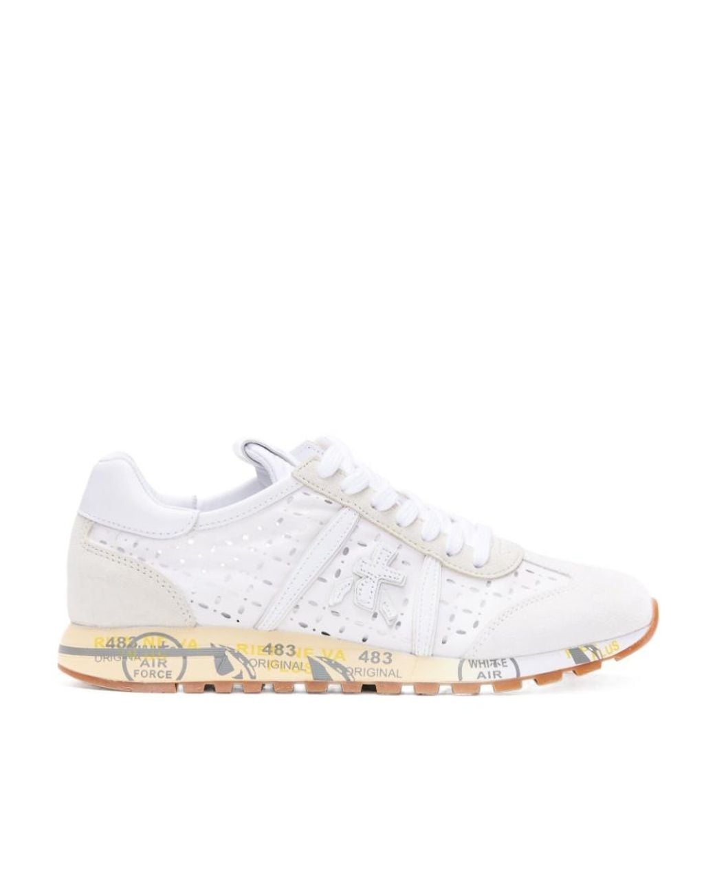 Premiata White Logo Sports Shoes