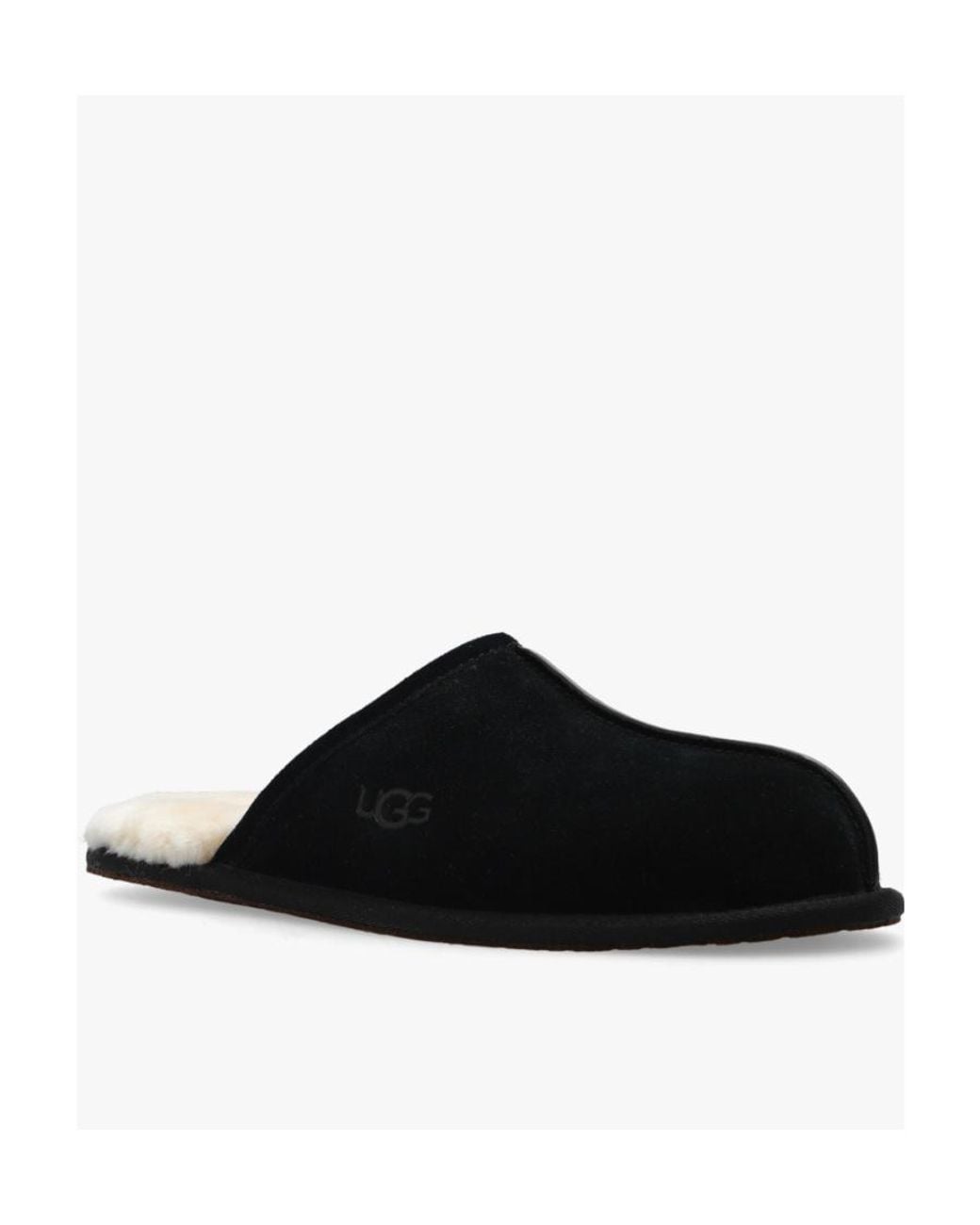 Ugg Black Scuff Logo Embossed Slippers for men