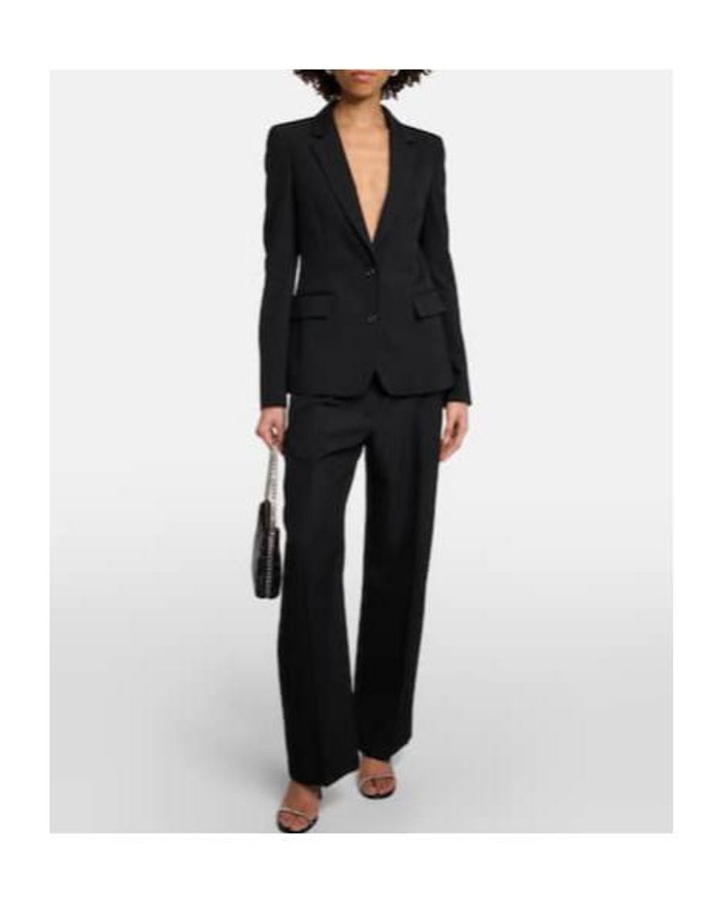 Stella McCartney Black Single-Breasted Wool Blend Blazer