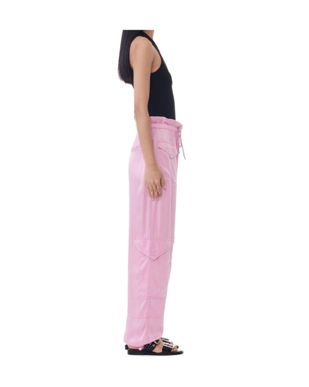 Ganni Pink Washed Trousers