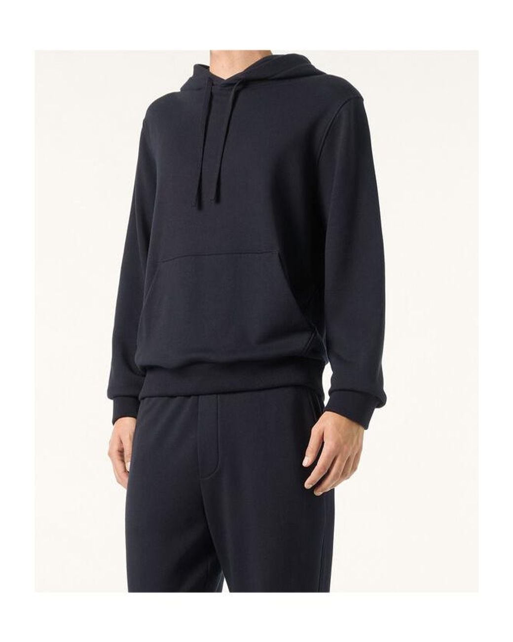Loro Piana Blue Andamane Pouch-Pocket Hoodie for men